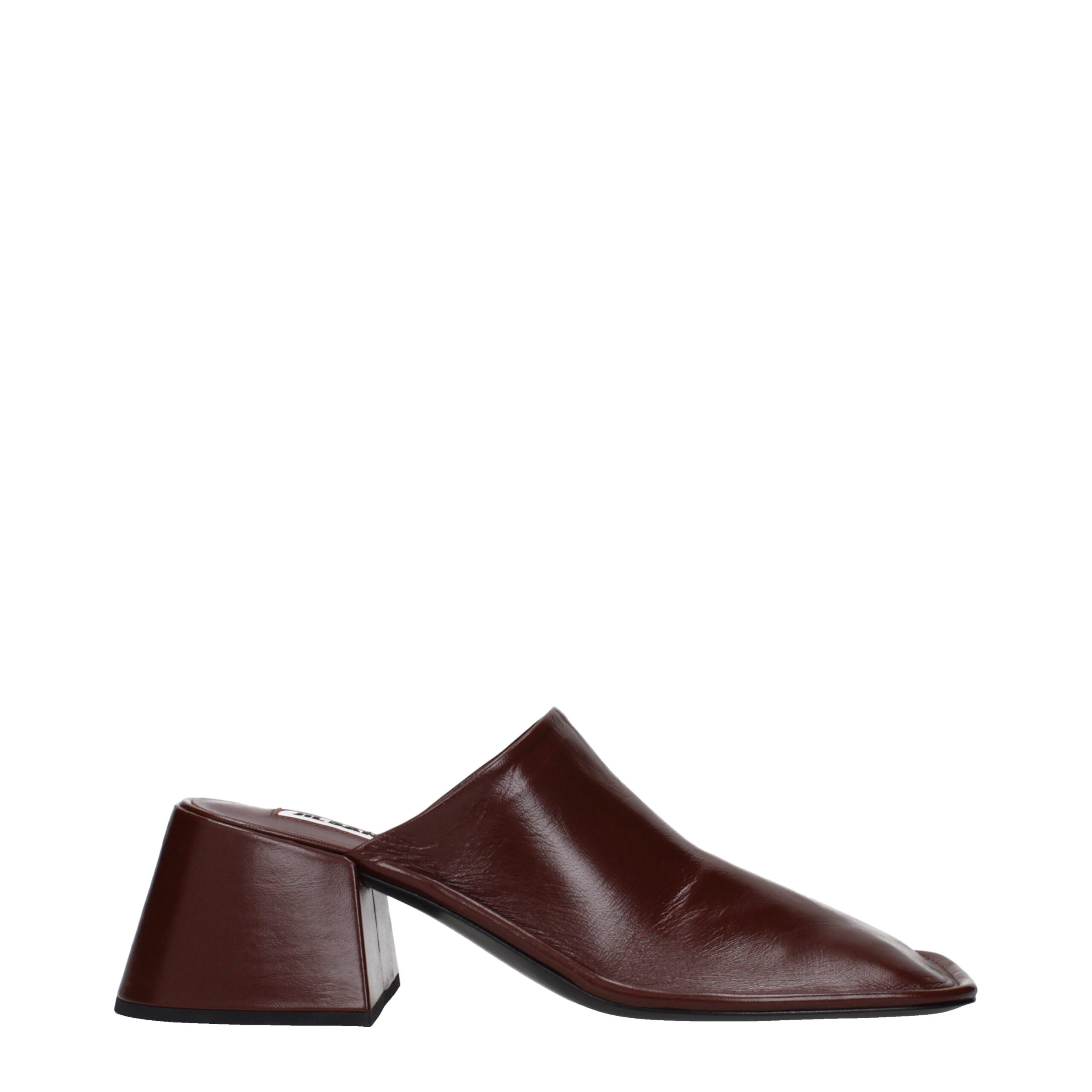 Red Leather Mules