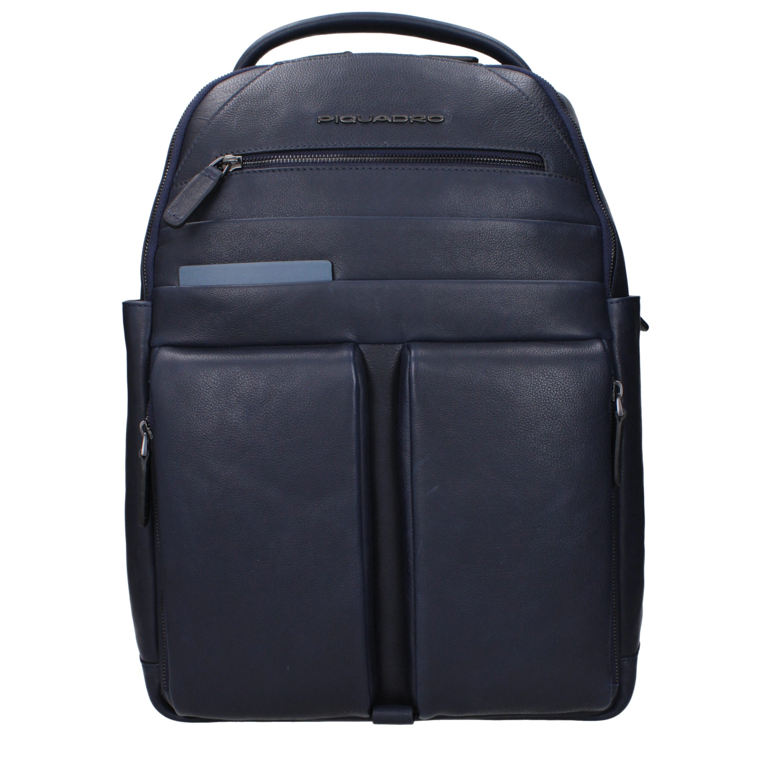 Blue Leather Backpack