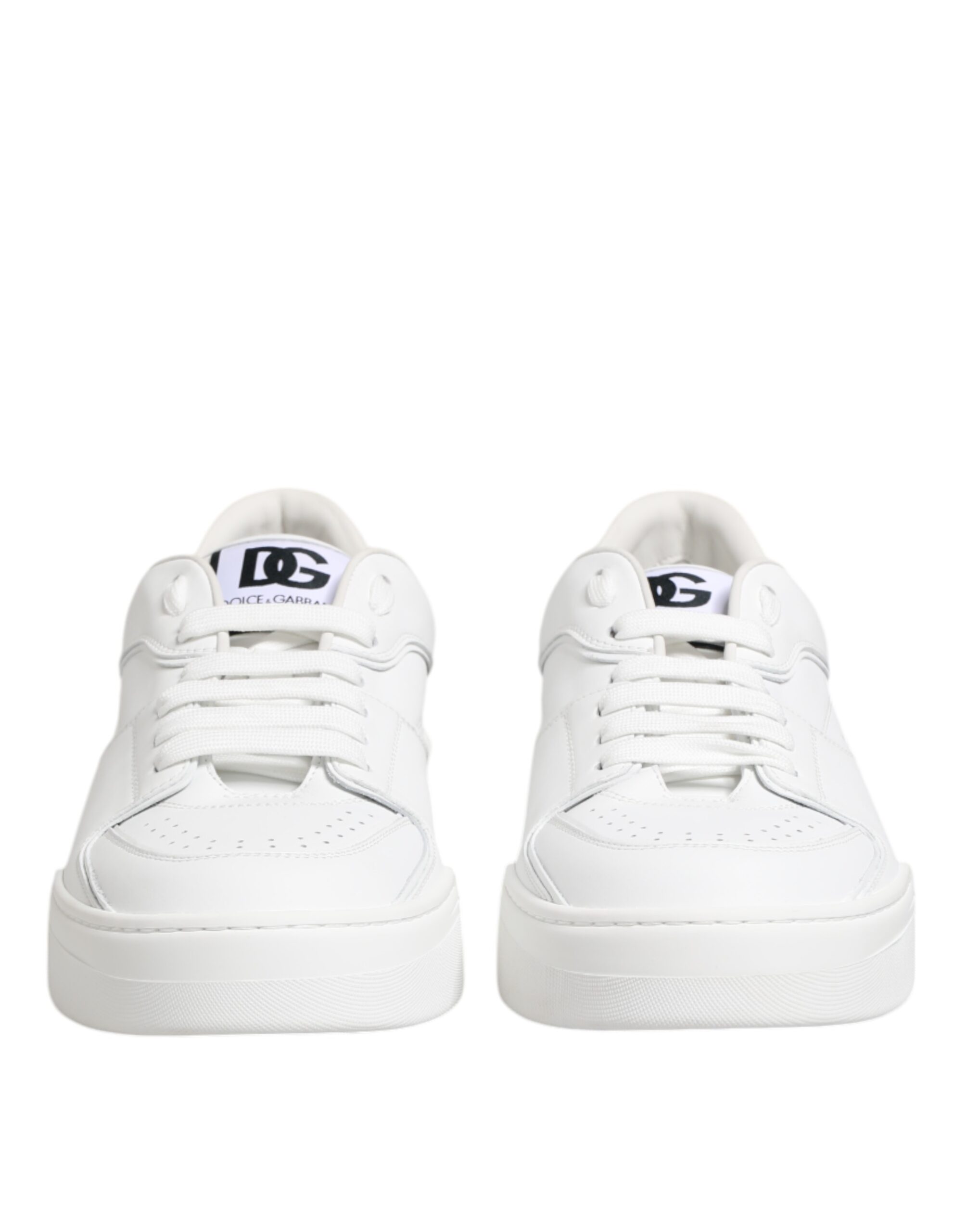 White Miami Leather Low Top Sneakers Shoes