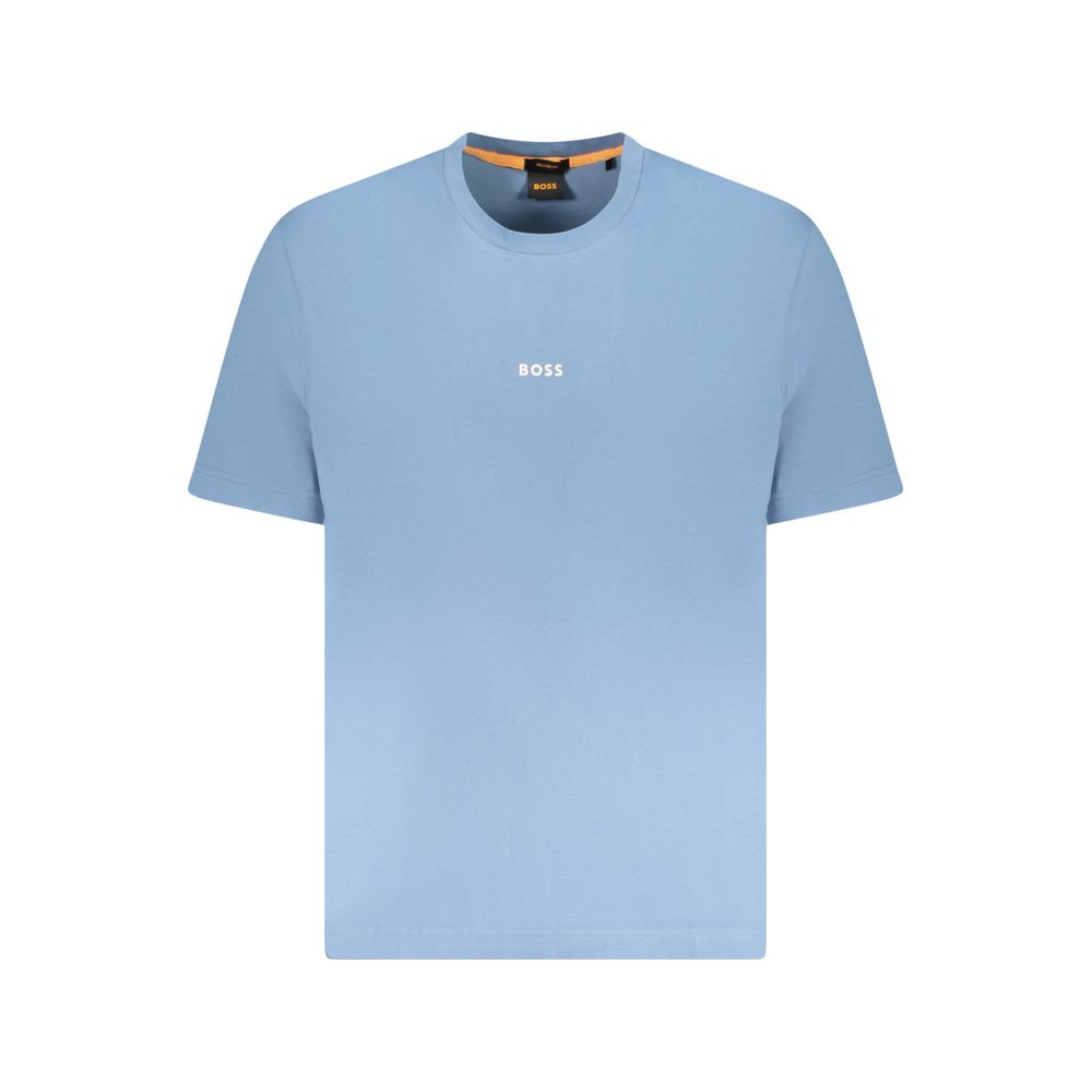 Blue Cotton Men T-Shirt