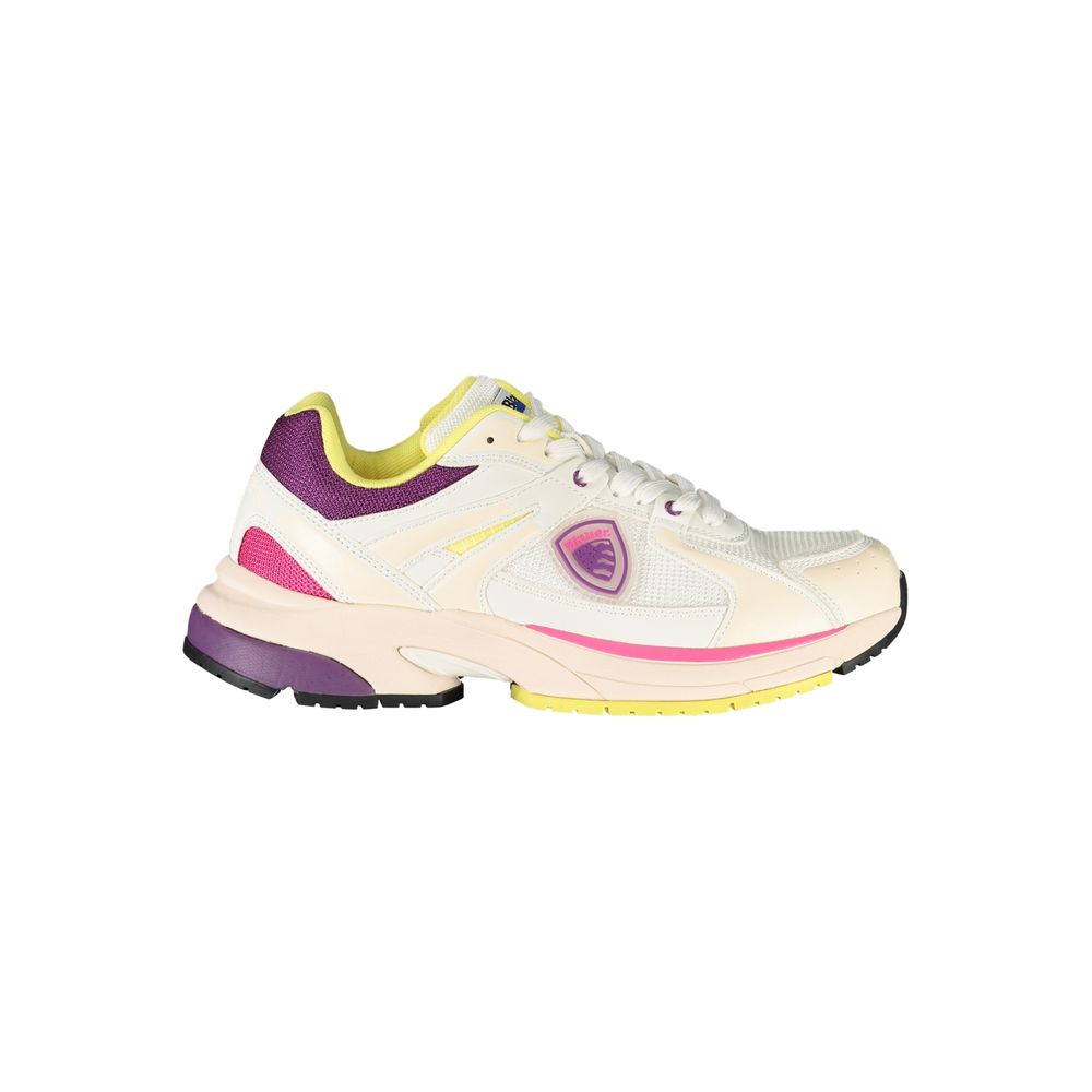 White Polyester Women Sneaker