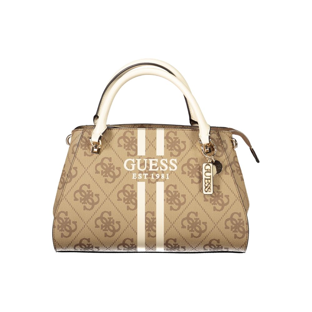 Beige Polyethylene Women Handbag