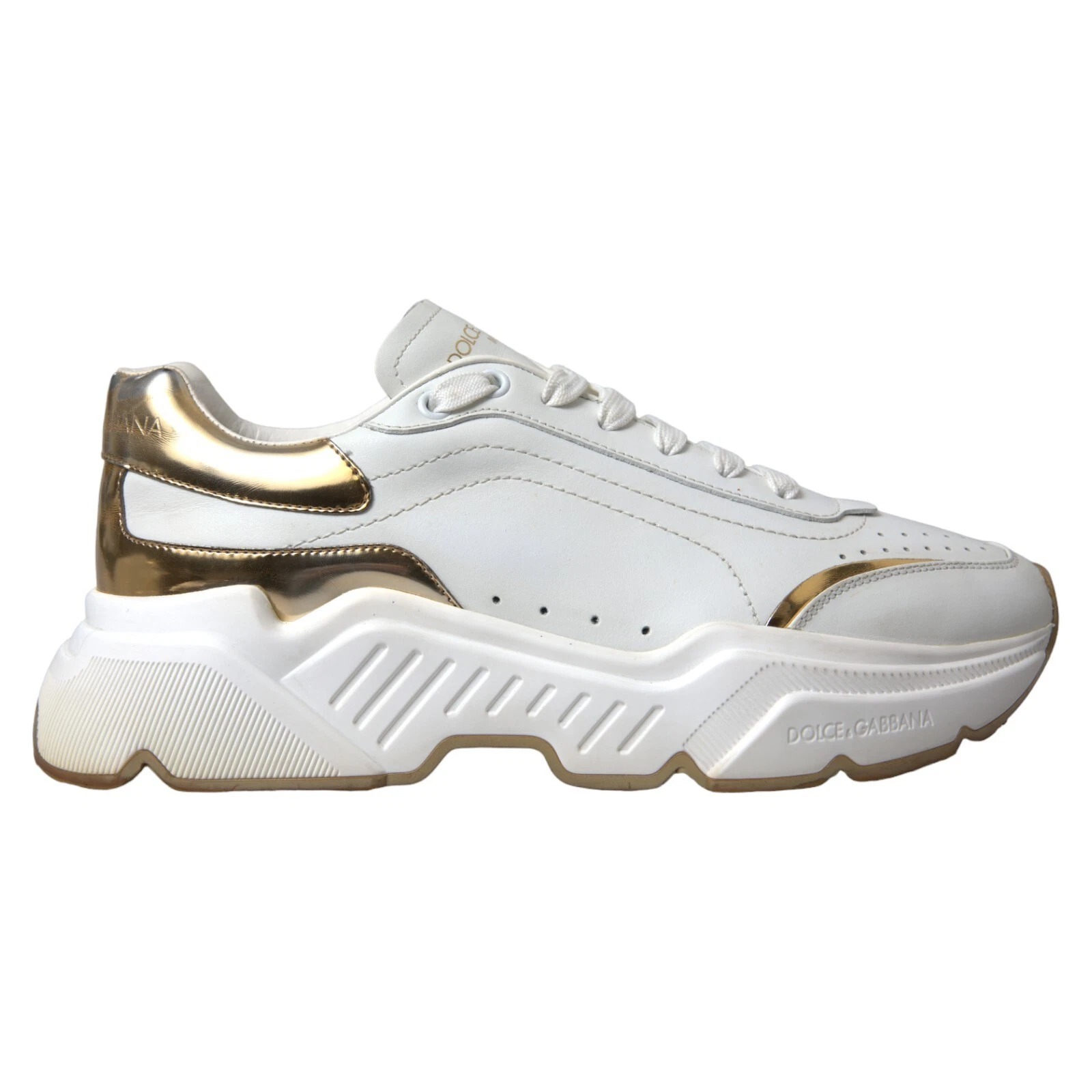 White Gold Leather Mens DAYMASTER Sneakers