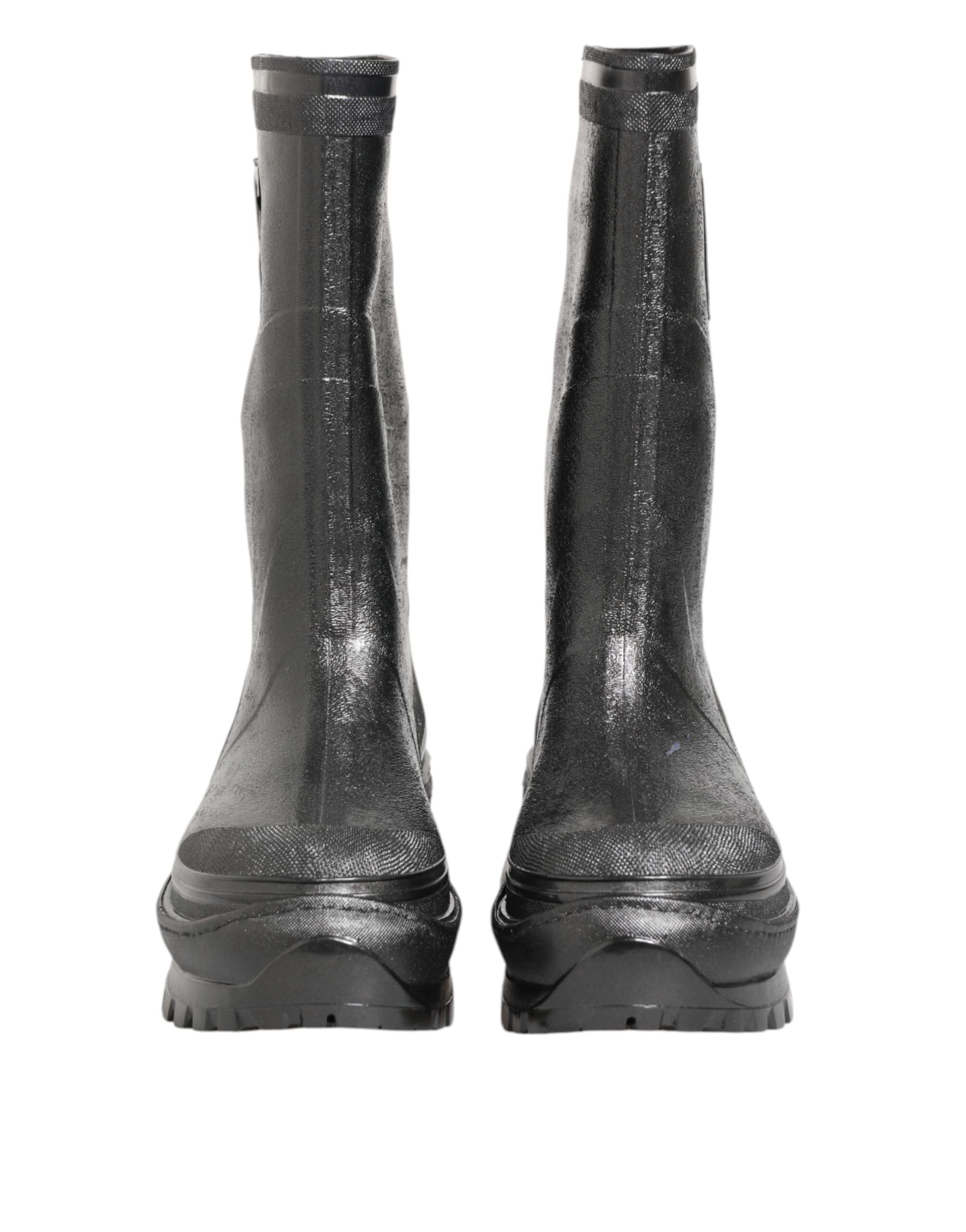 Metallic Gray Pull On Rain Boots Shoes
