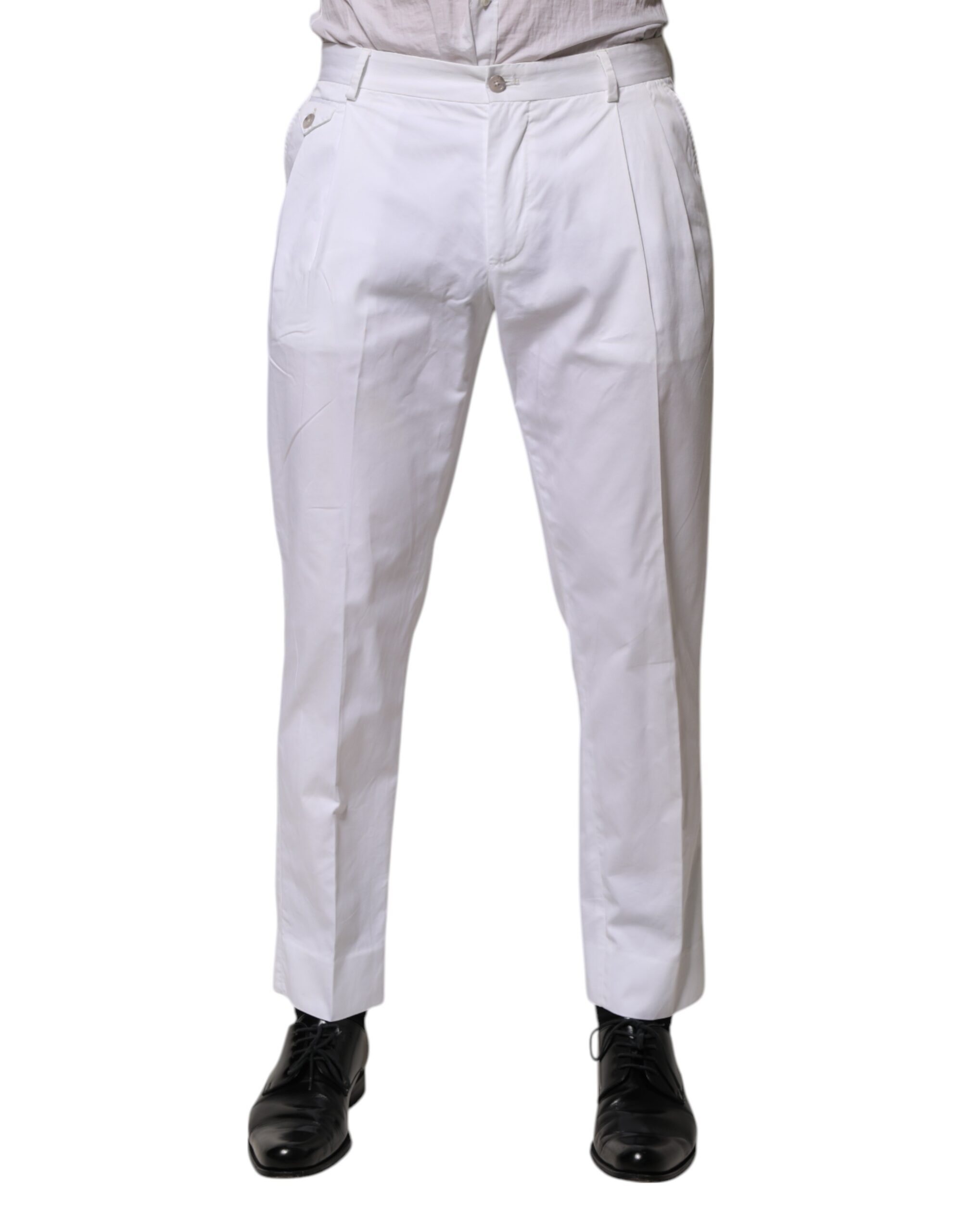 White Cotton Dress Slim Formal Trouser Pants