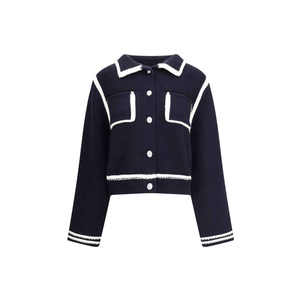 Cardigan with contrasting profiles