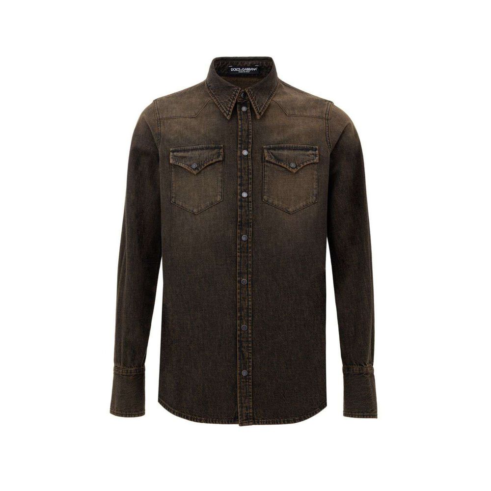 Brown Cotton Denim
