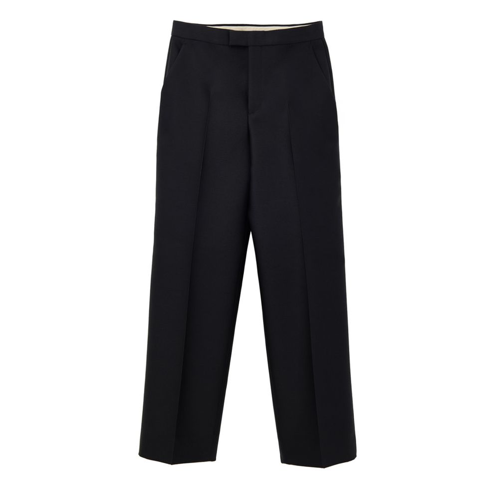 Black Cotton Casual Pants