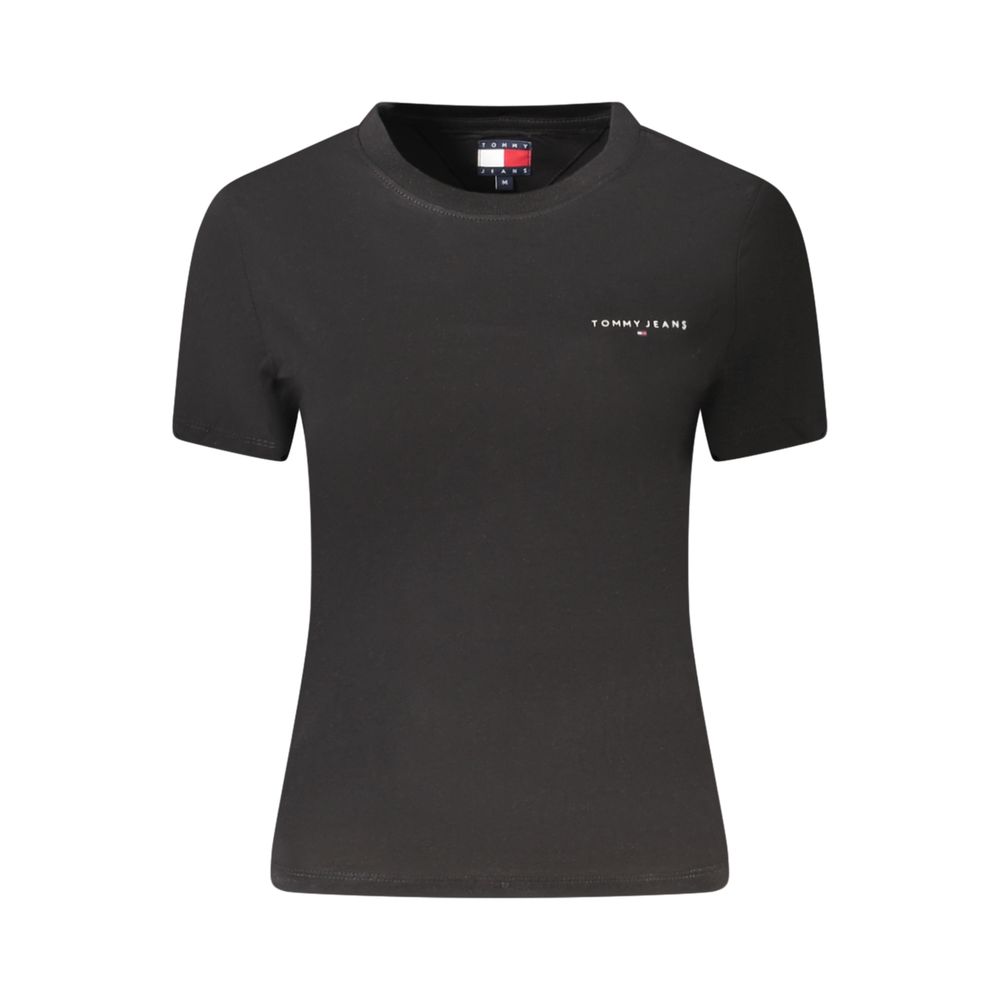 Black Cotton Women T-Shirt
