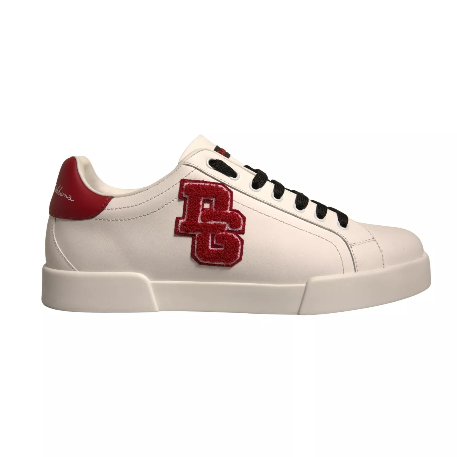 White Leather DG Logo Low Top Sneakers Shoes