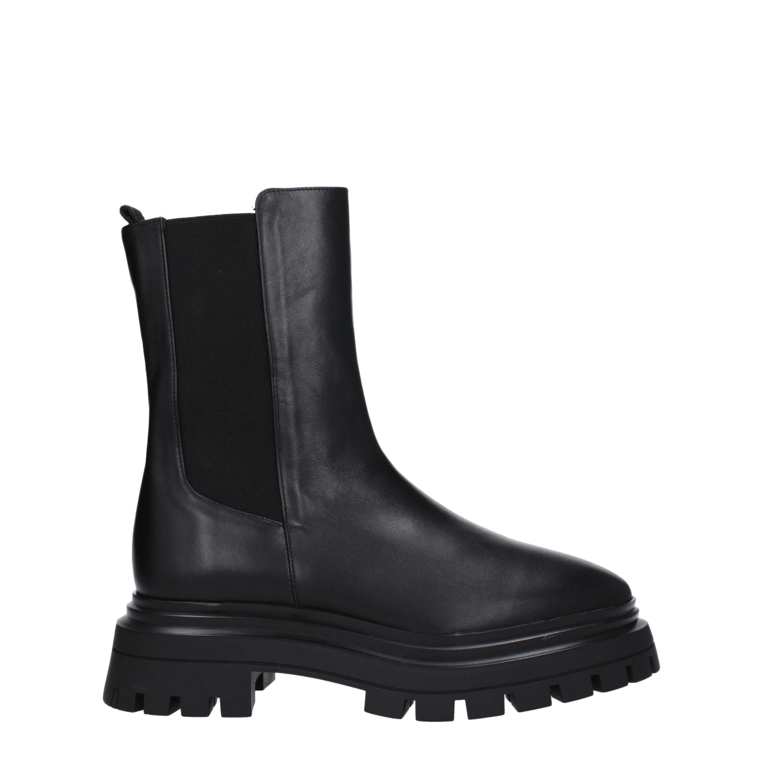 Black Leather Ankle Boots