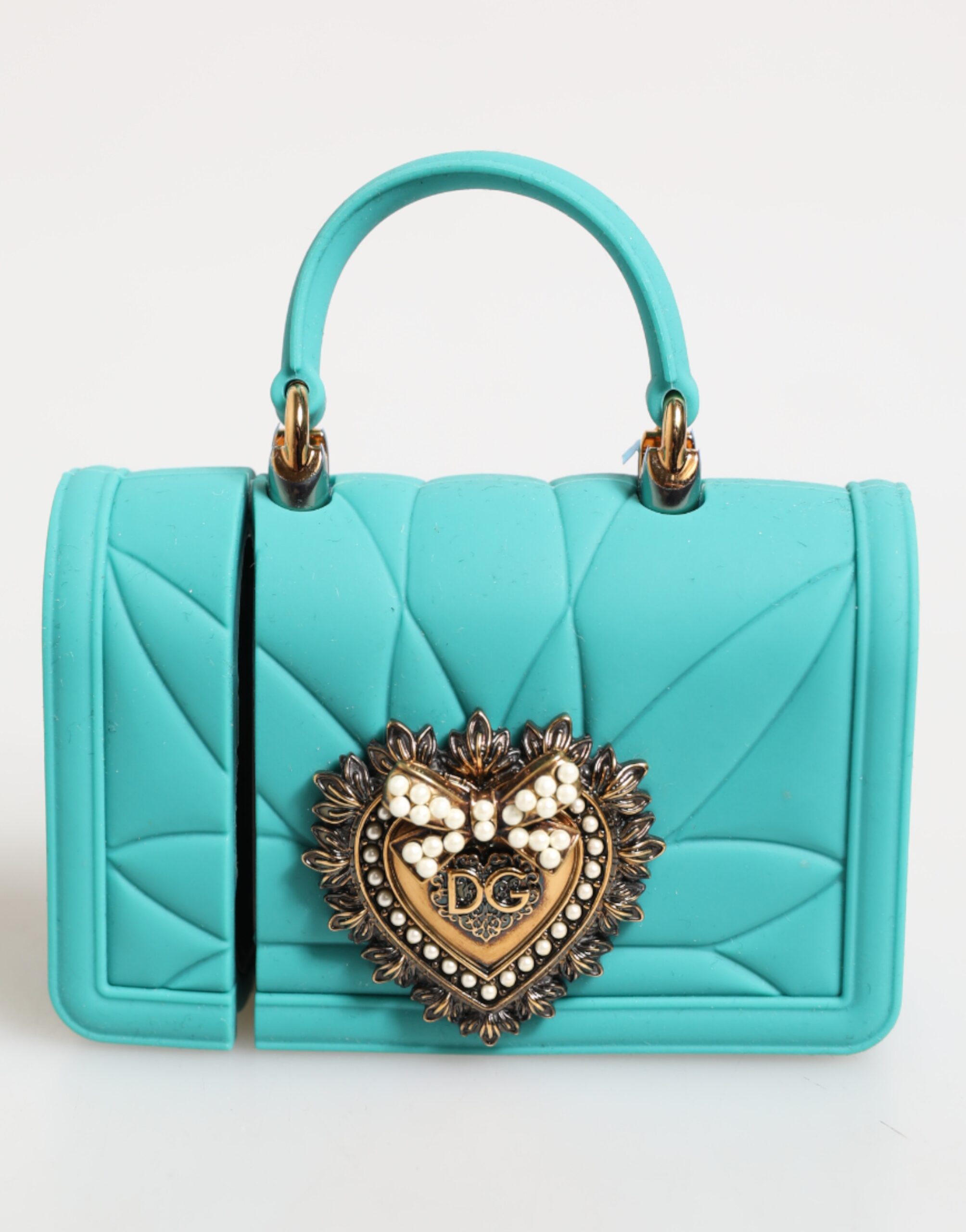 Turquoise Silicone Devotion Heart Cover Bag Airpods Case