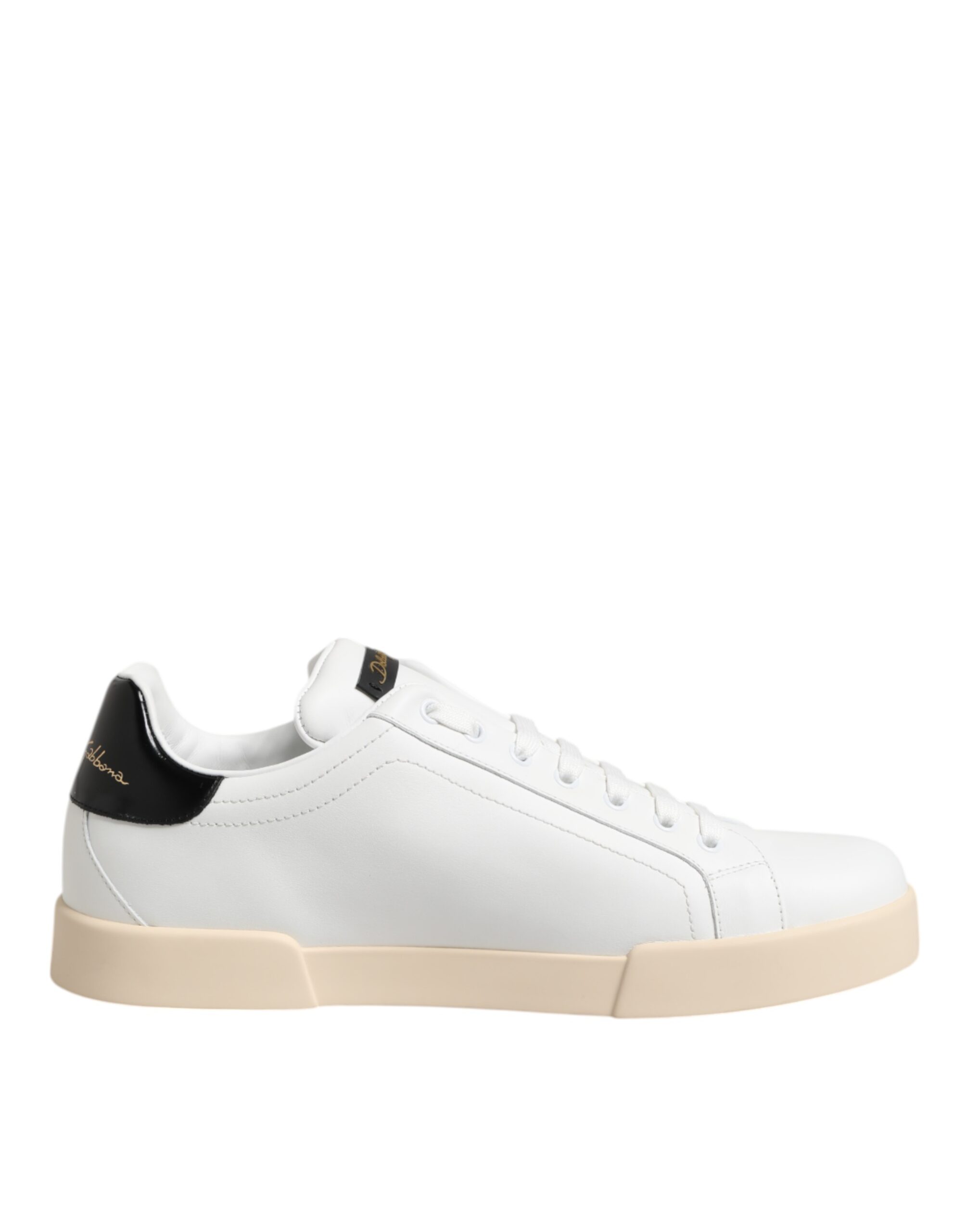 Black White Leather Low Top Sneaker Shoes