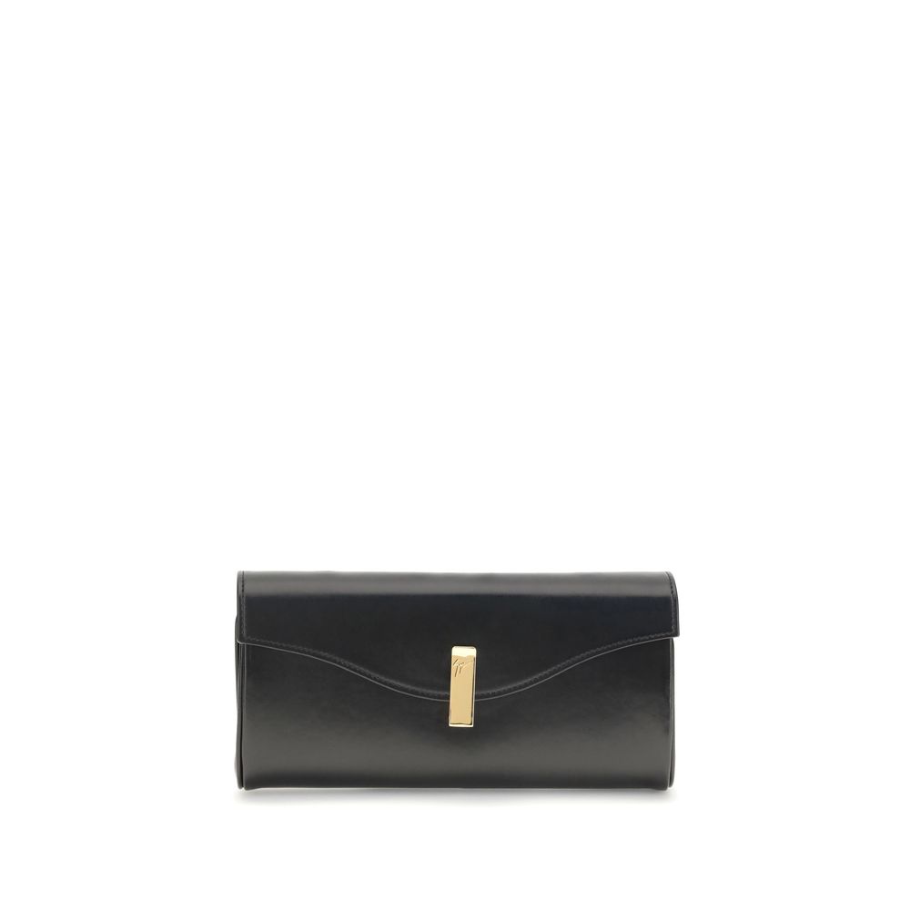 Black Leather Clutch Bag