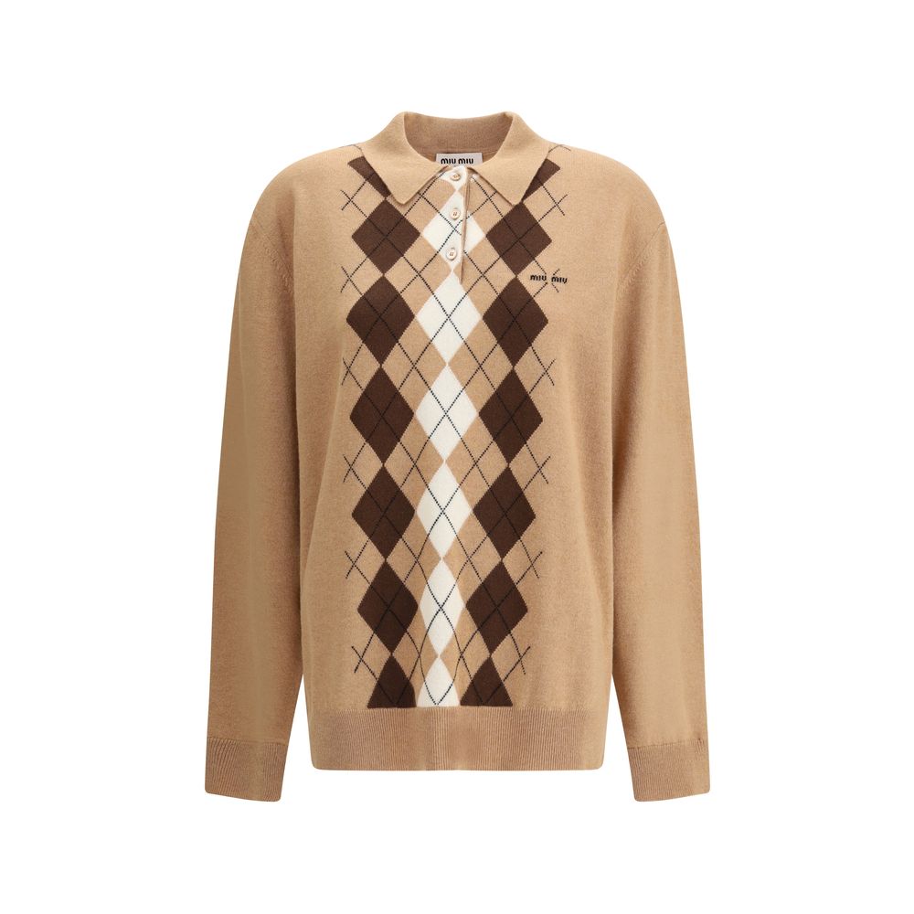 Diamond pattern polo Sweater