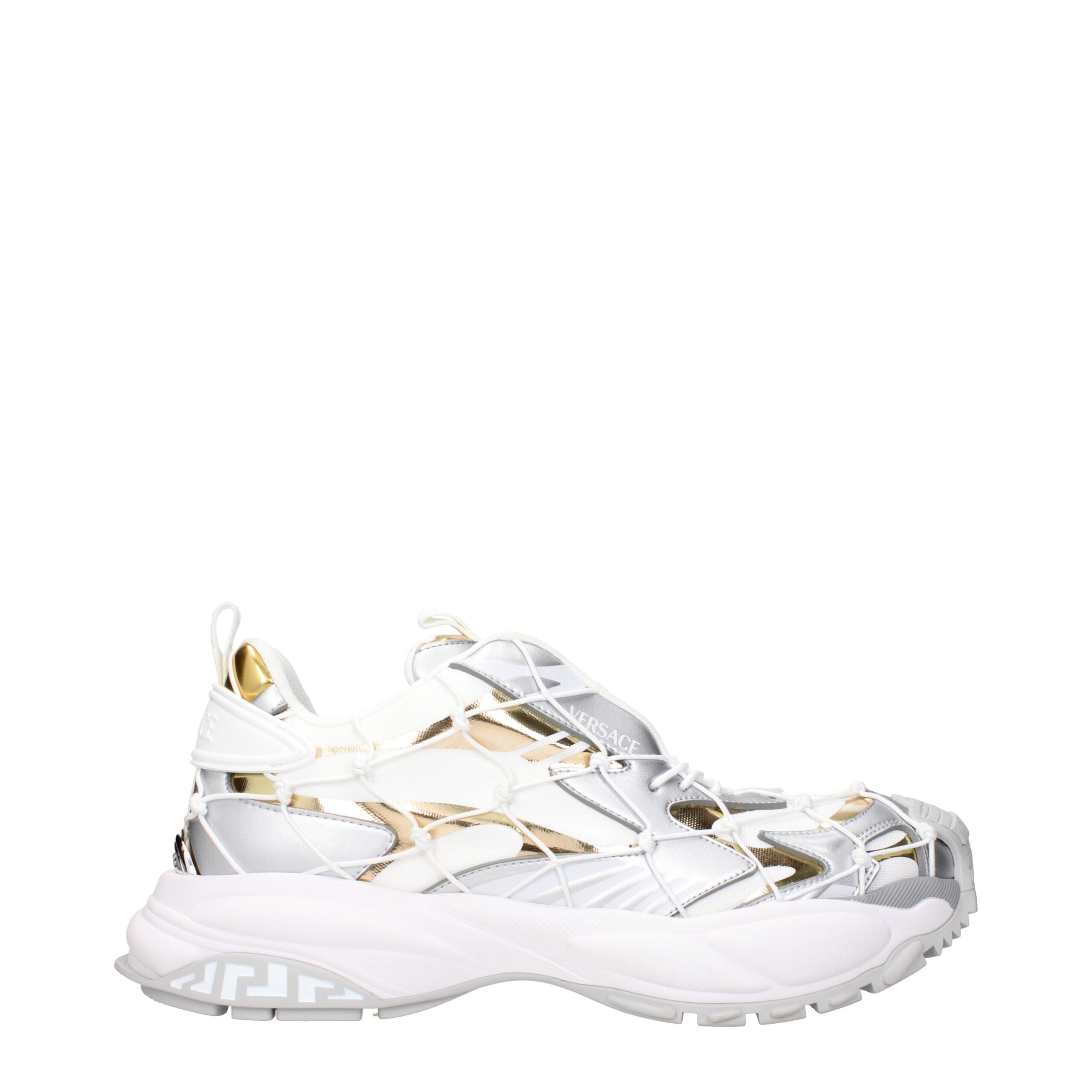 White Fabric Athletic Sneakers