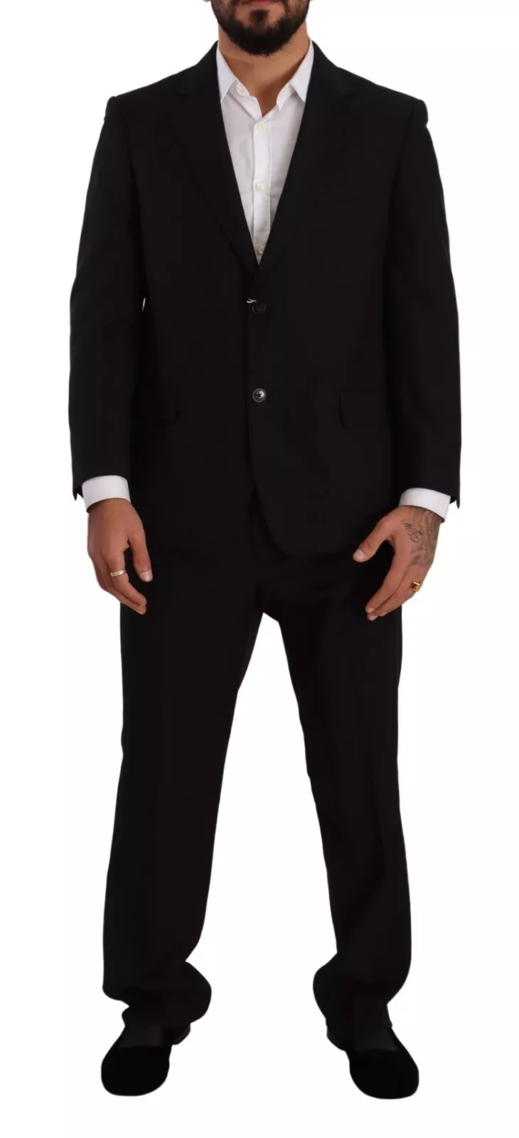Blue Polyester Single Breasted Formal 2 Piece Suit