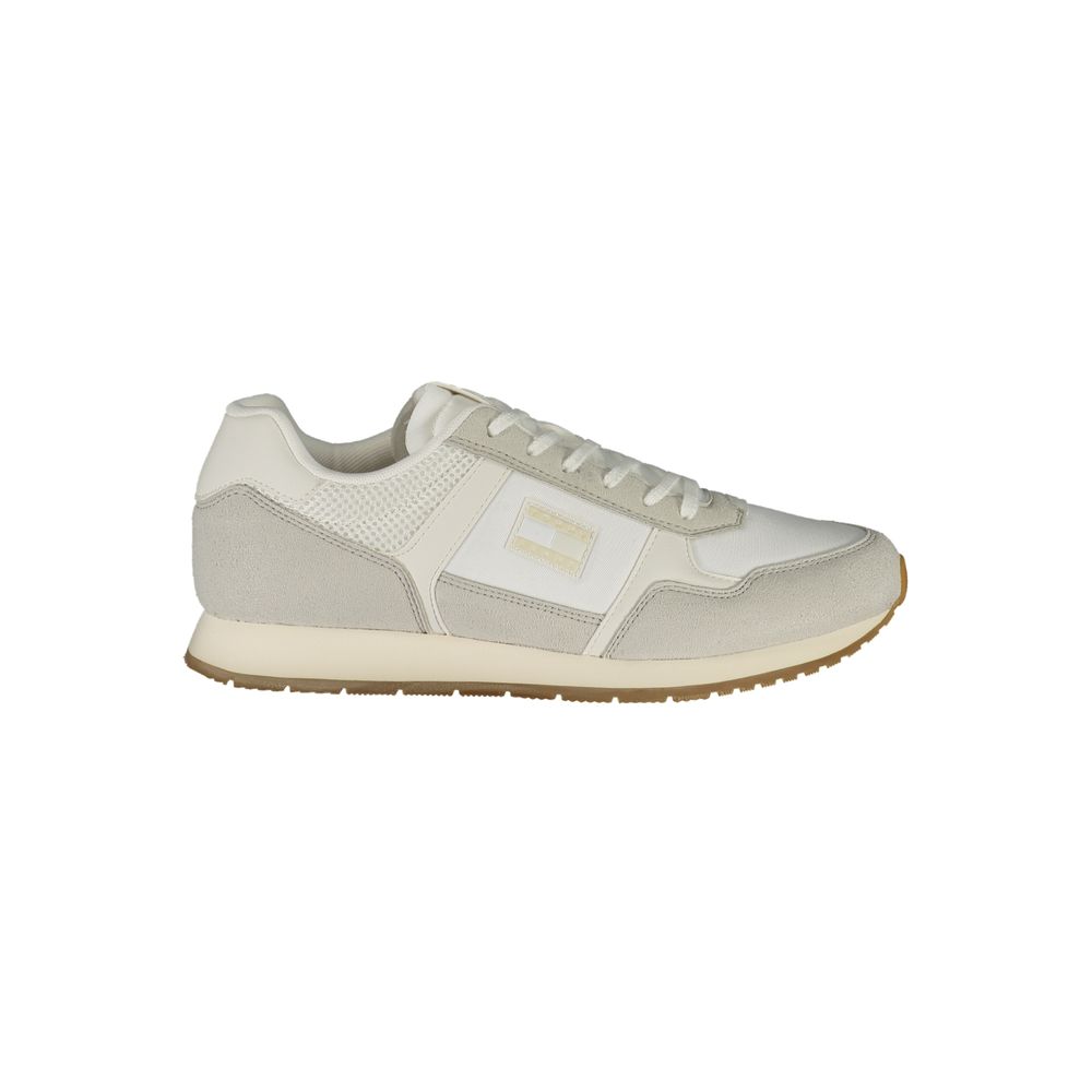 White Polyester Men Sneaker