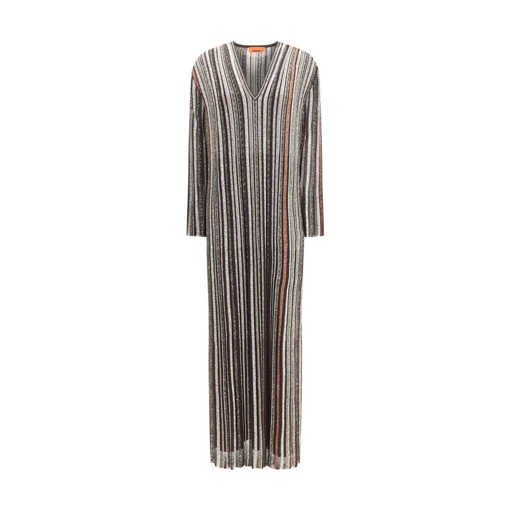 Striped long Dress with sequins