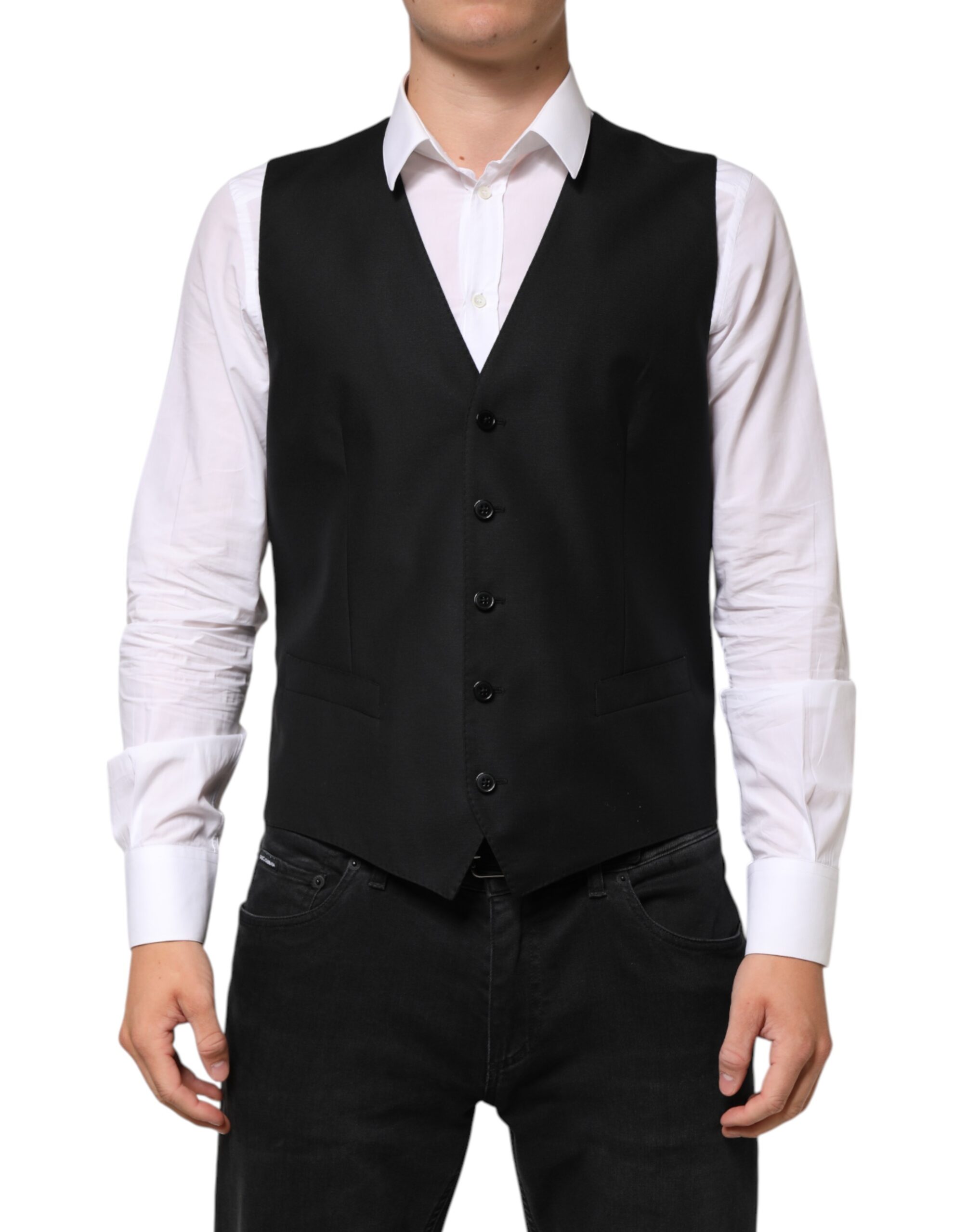 Black Wool Dress Formal Men Waistcoat Vest