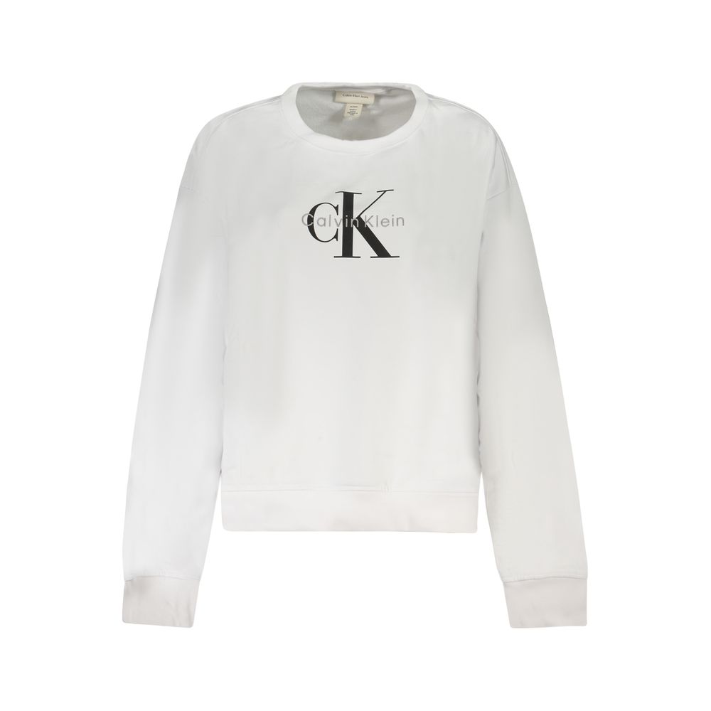 White Cotton Women Sweatshirt