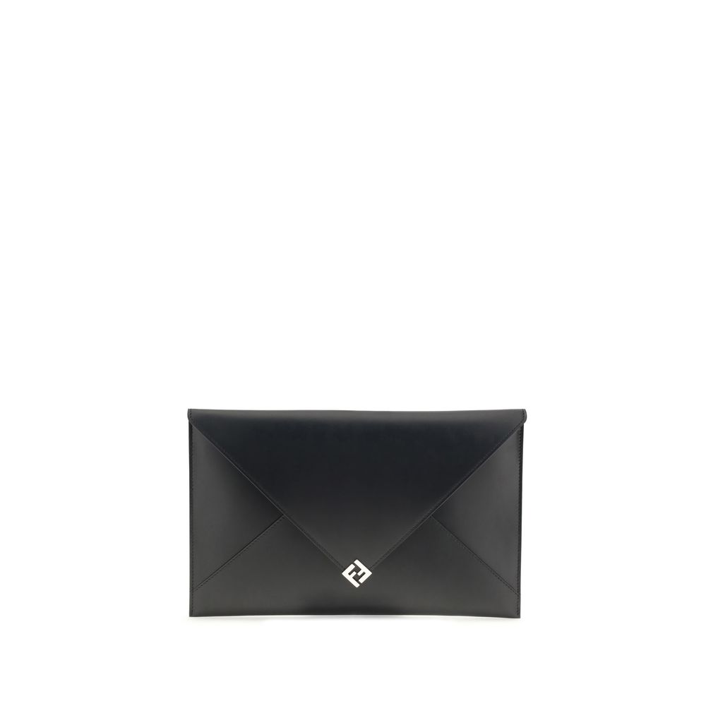Black Leather Clutch Bag