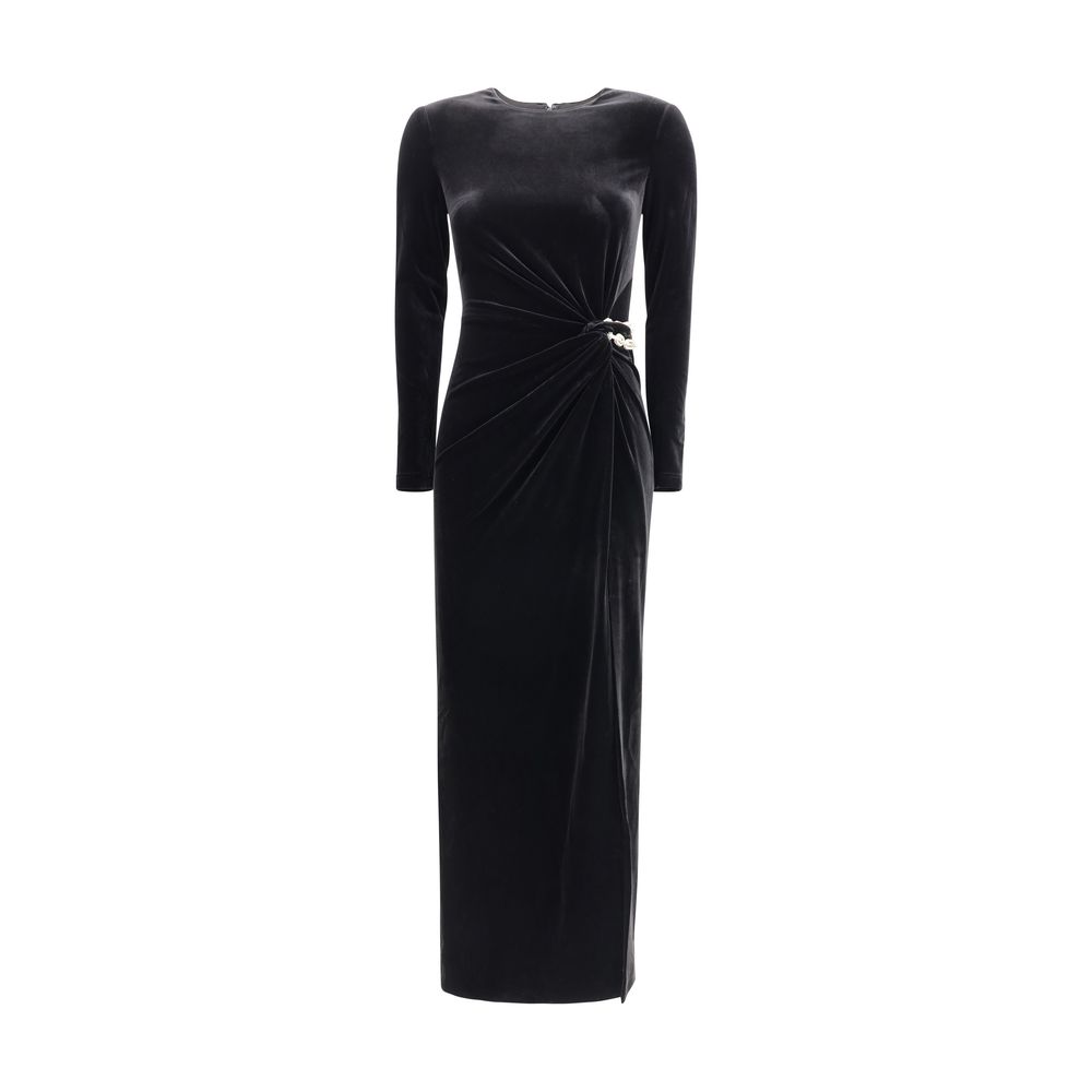 Embellished velvet midi Dress