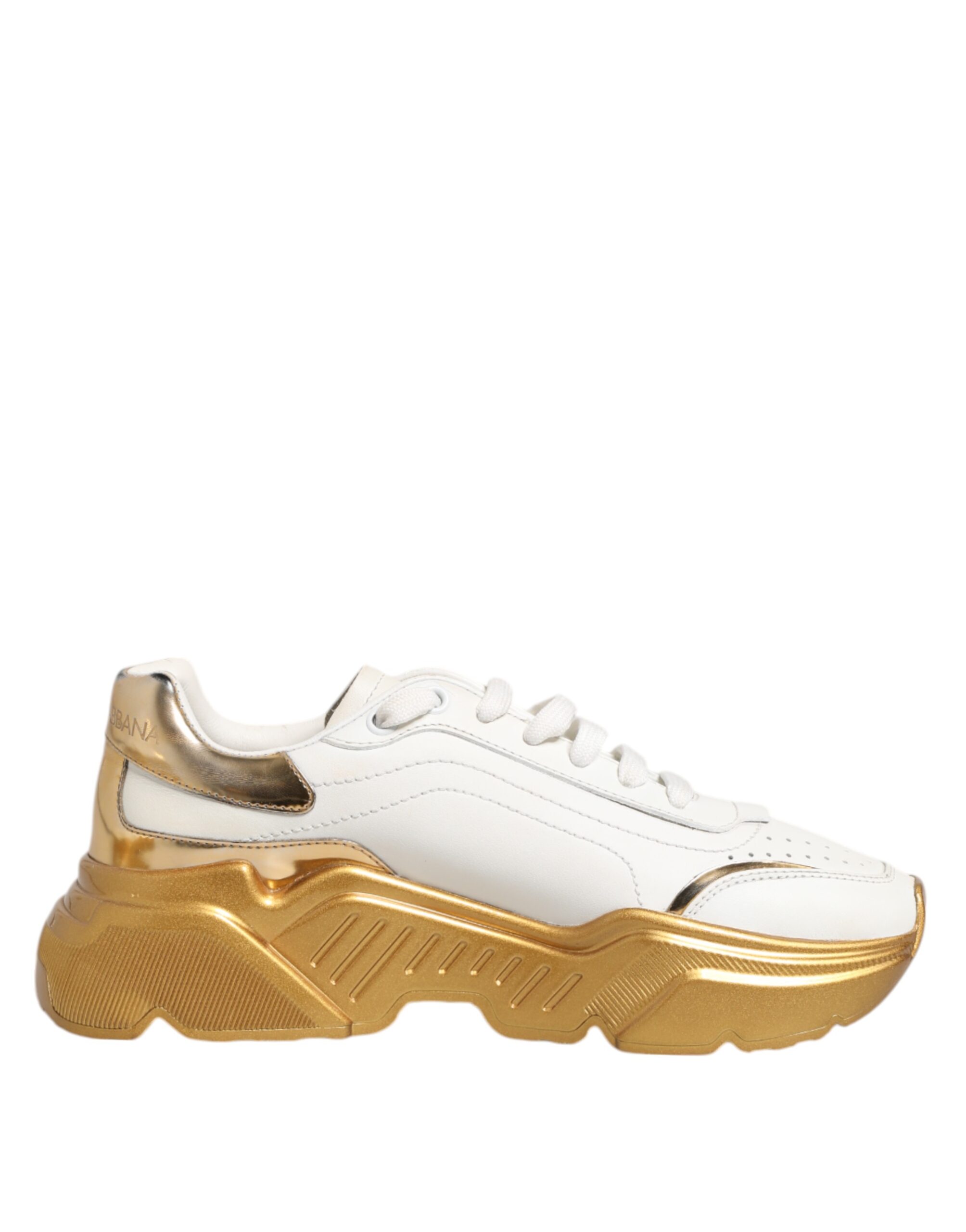 White Gold DAYMASTER Leather Sneakers Womens Shoes