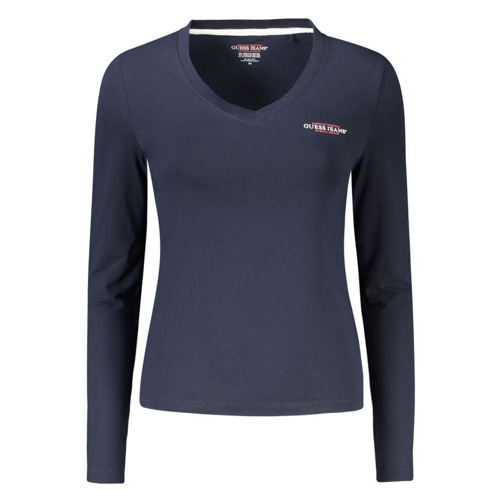 Blue Cotton Women T-Shirt