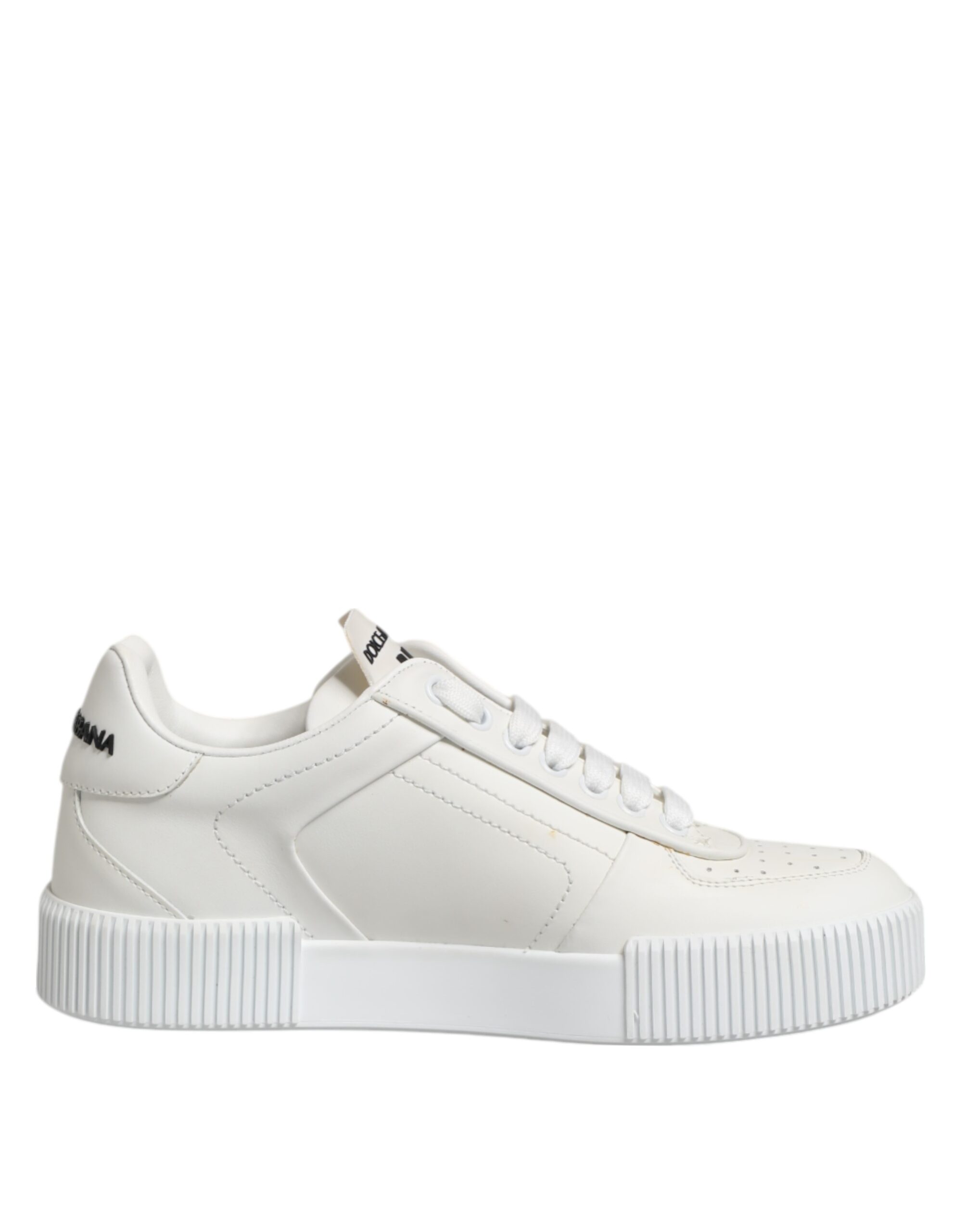 White Miami Leather Low Top Sneakers Shoes
