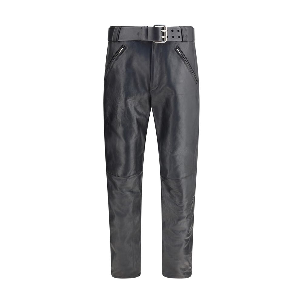 Hammered leather belted Pants