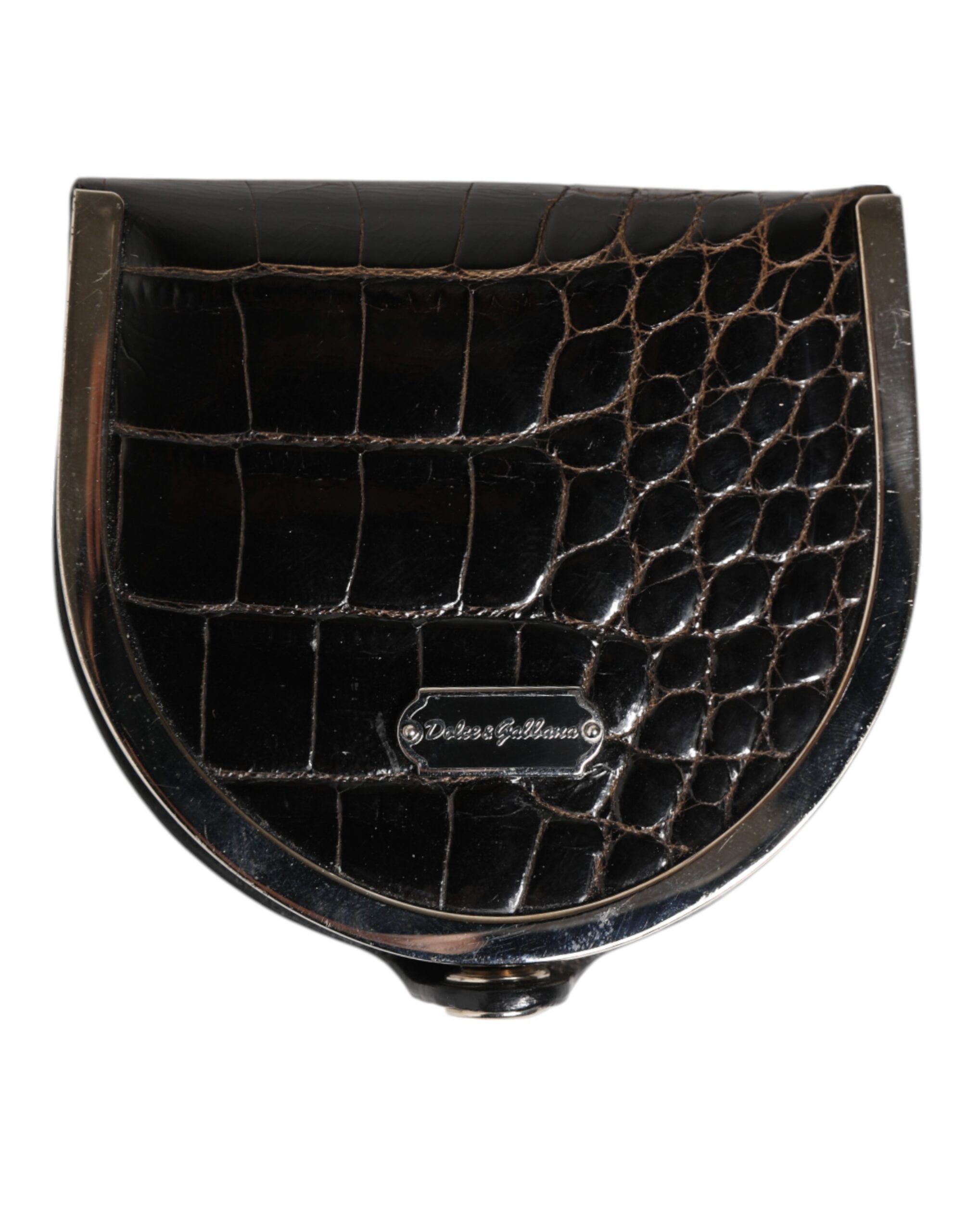 Black Polished Crocodile Leather Mens Coin Purse Wallet