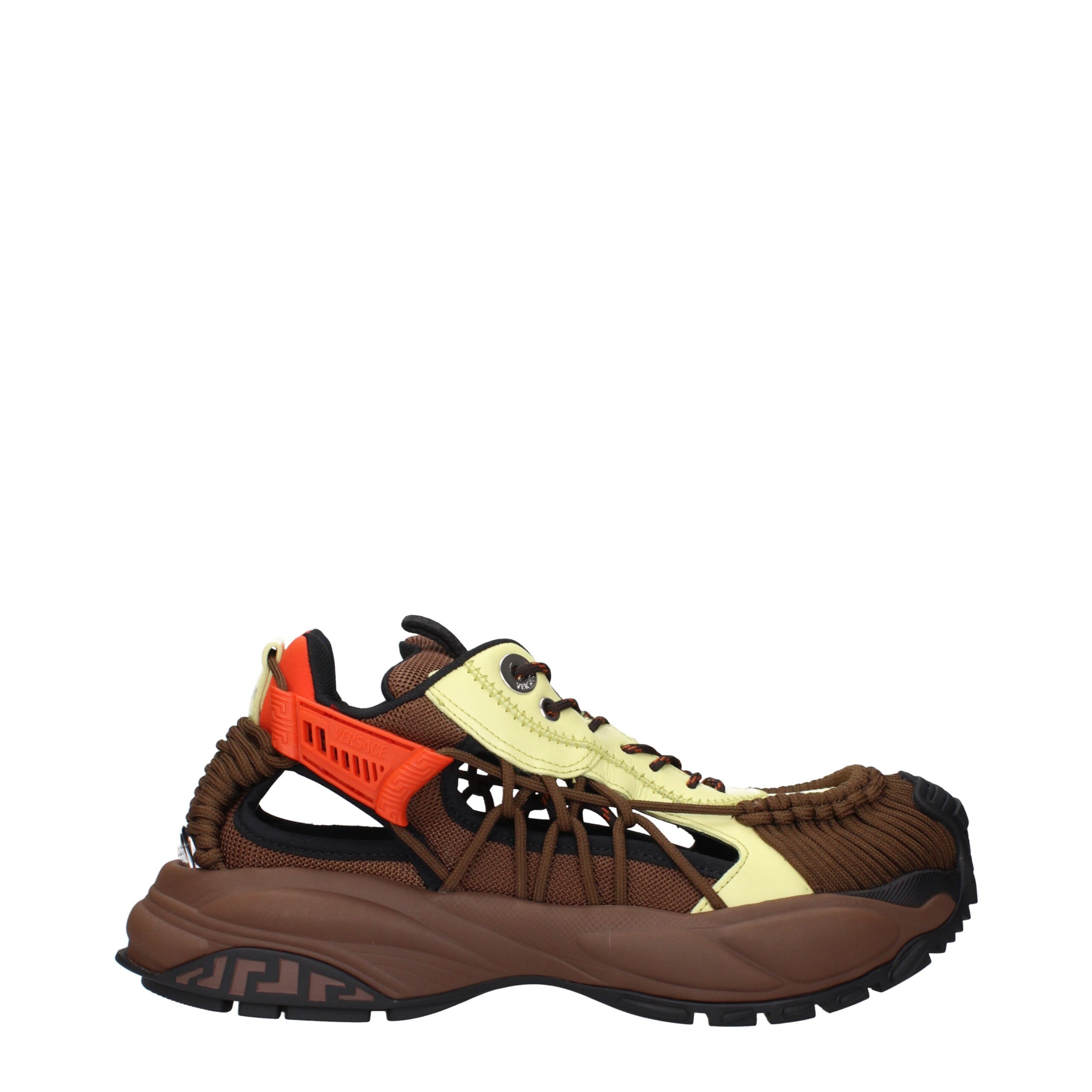 Brown Fabric Athletic Sneakers