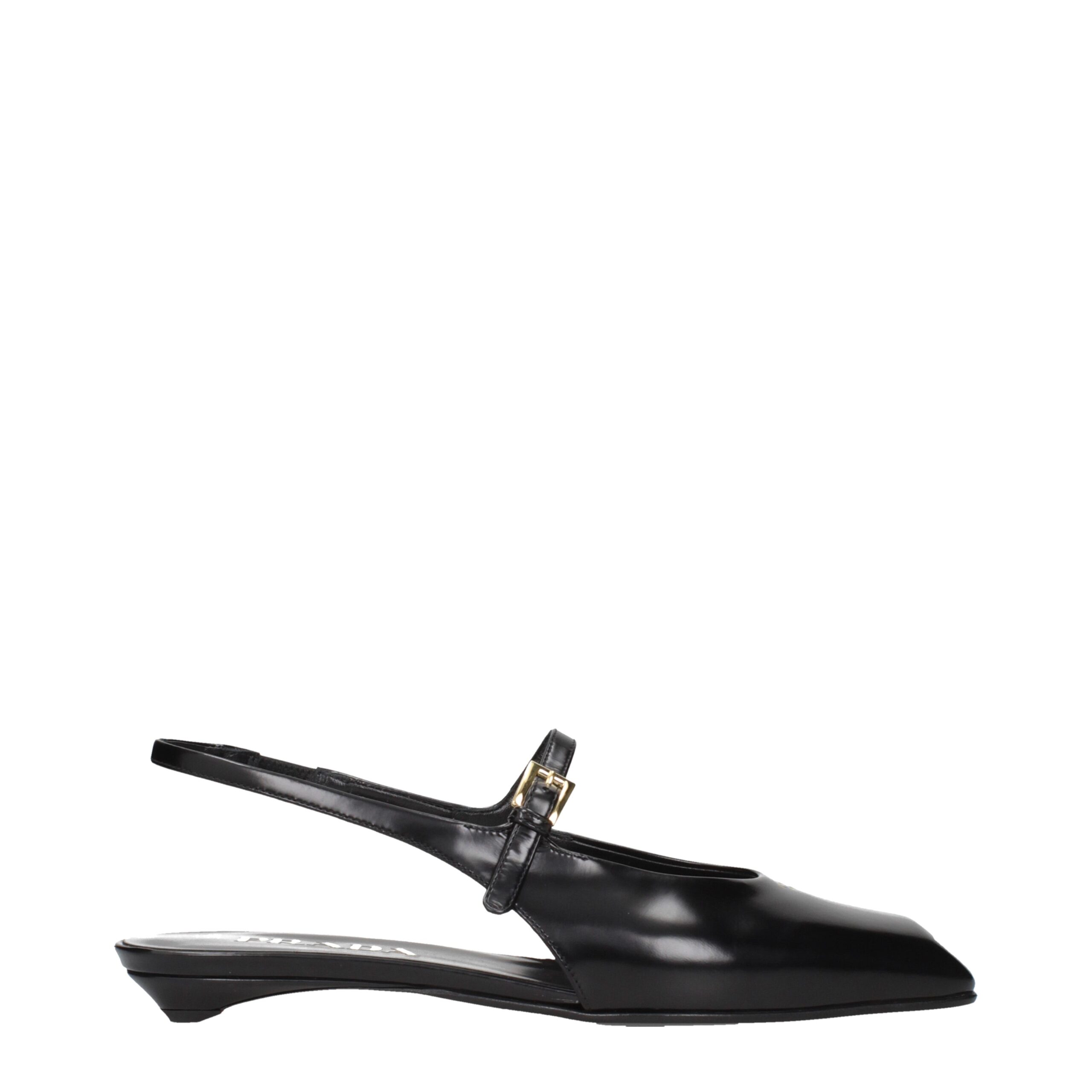 Black Leather Flat Sandals