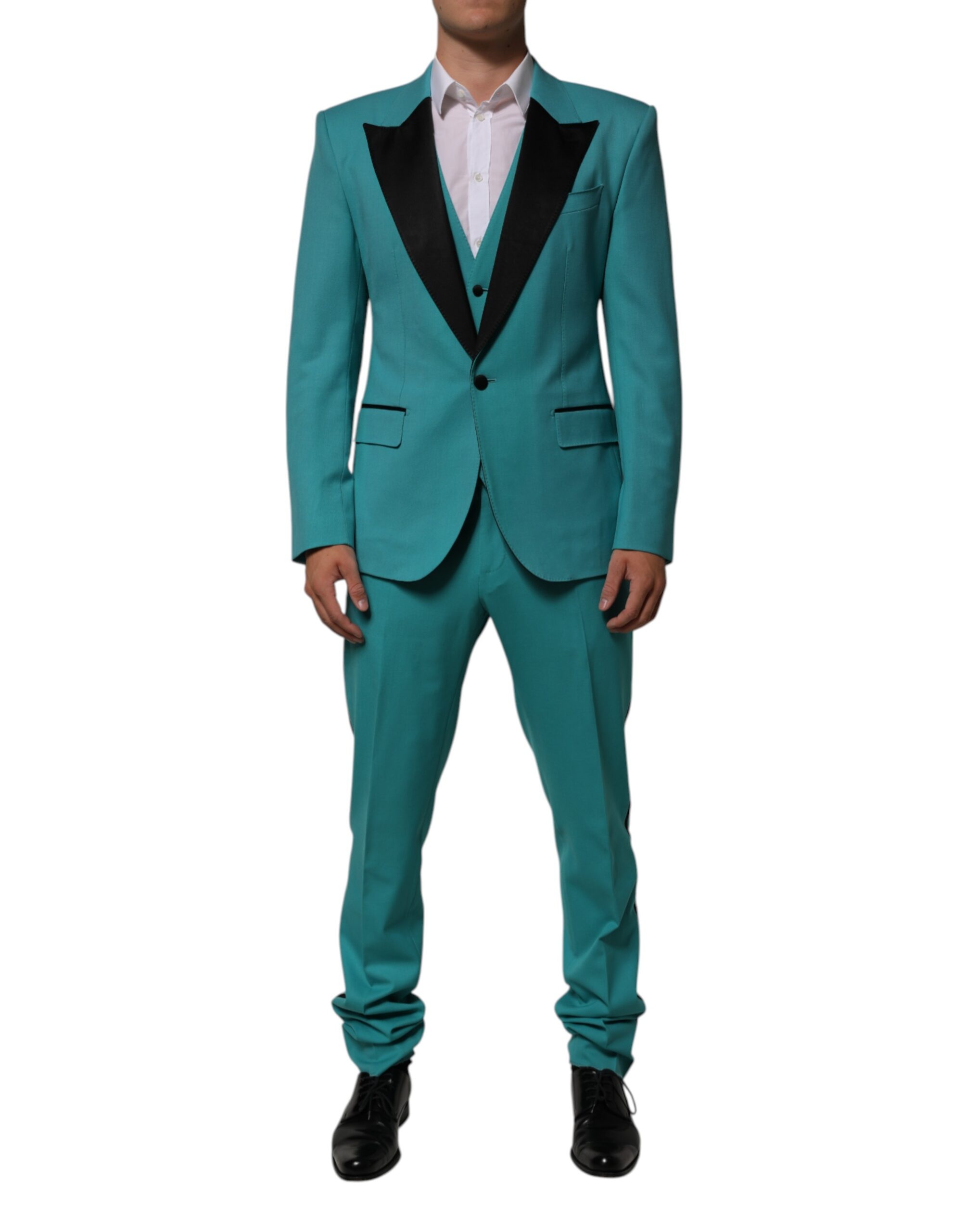 Dolce Gabbana Cyan Piece Wool Silk Blend Suit Men's SICILIA Authentic