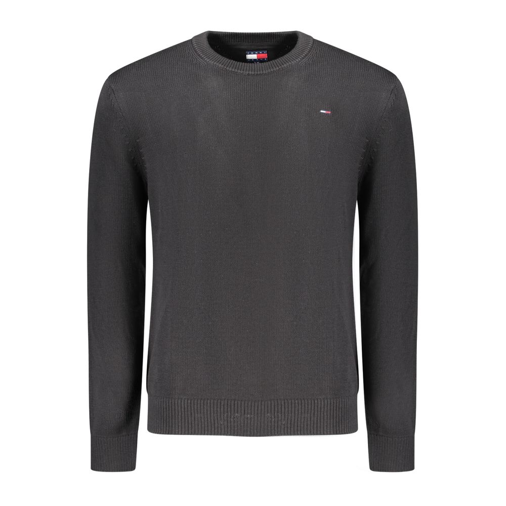 Black Cotton Men Sweater