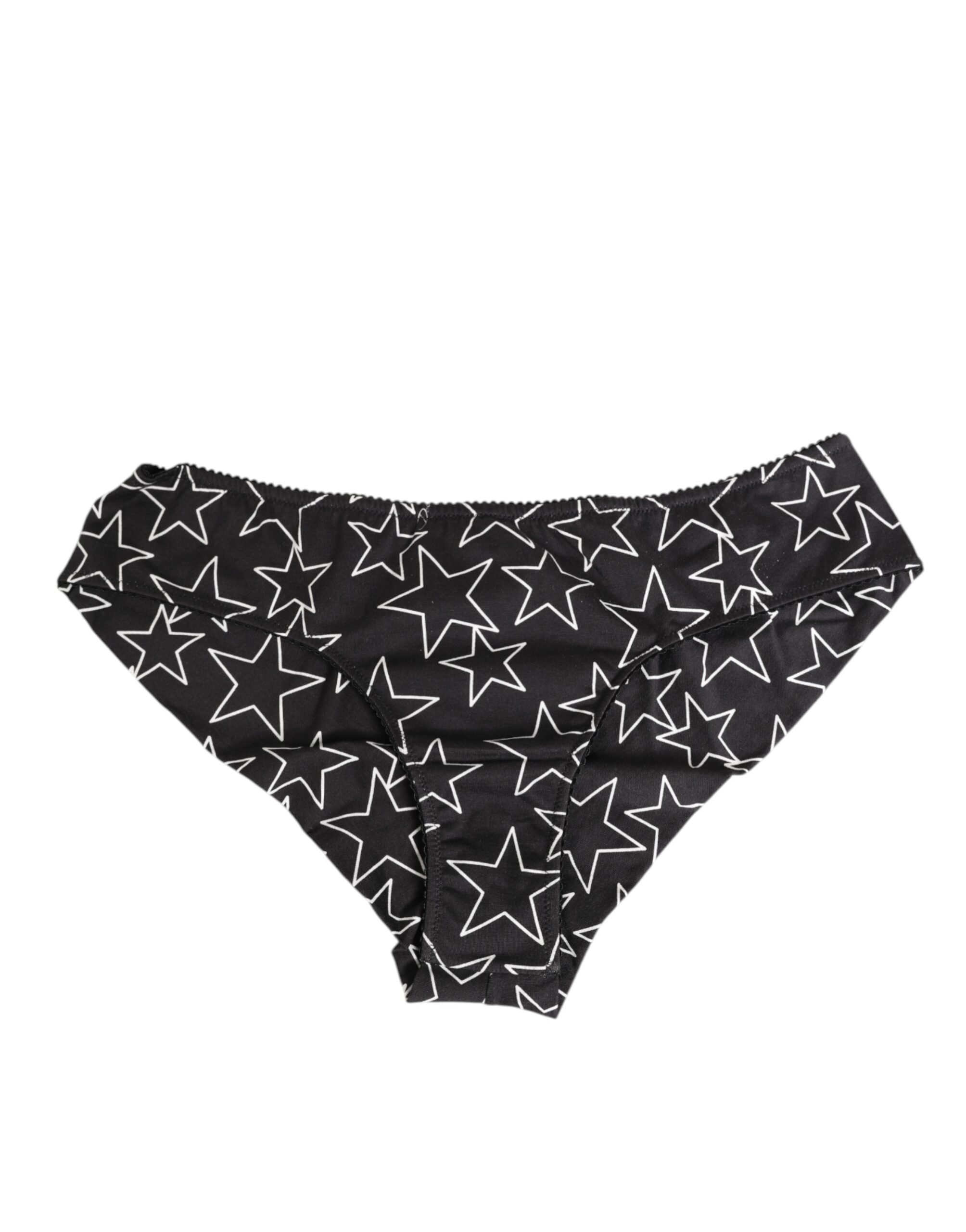 Black White Star Print Cotton Slip Panty Underwear