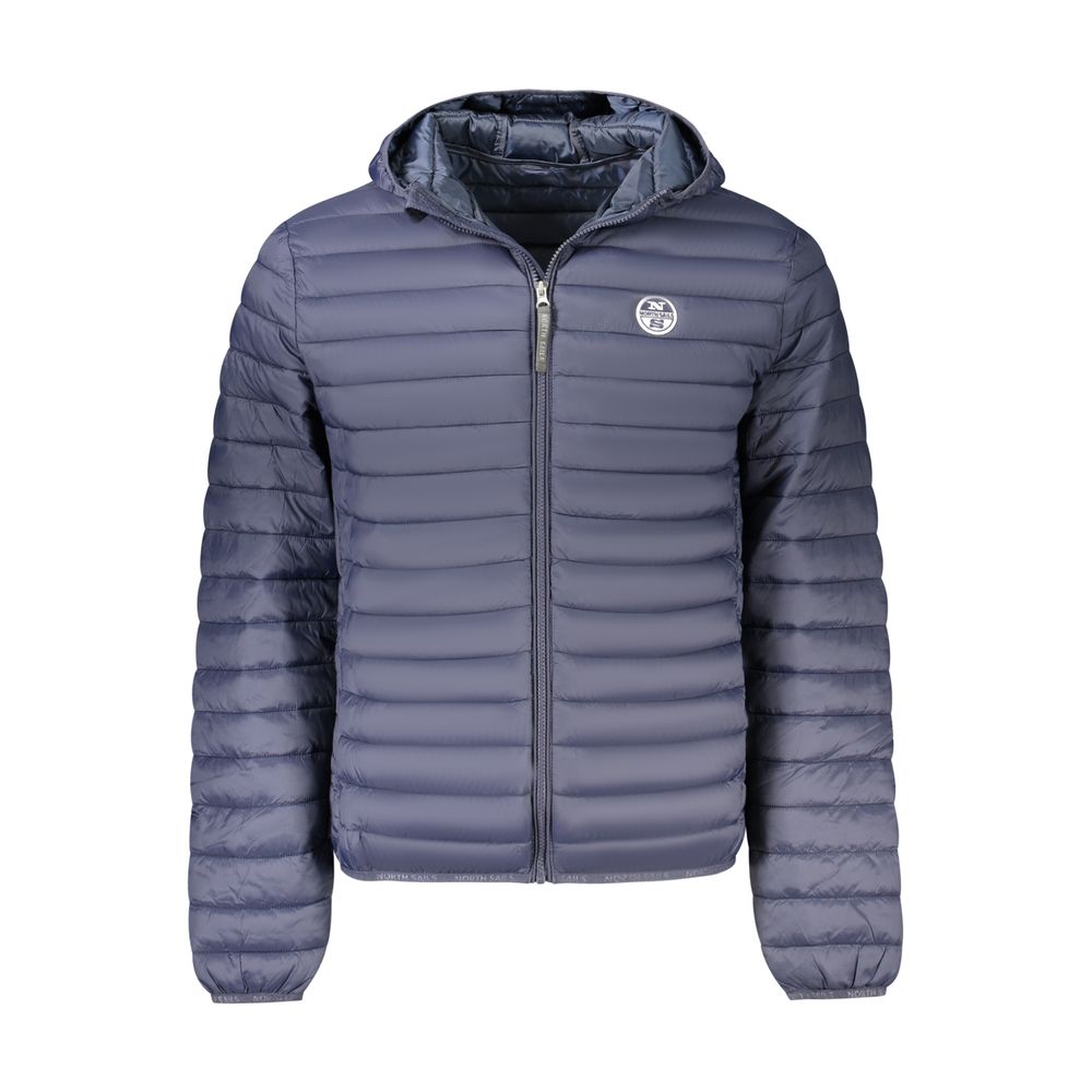 Blue Polyester Men Jacket