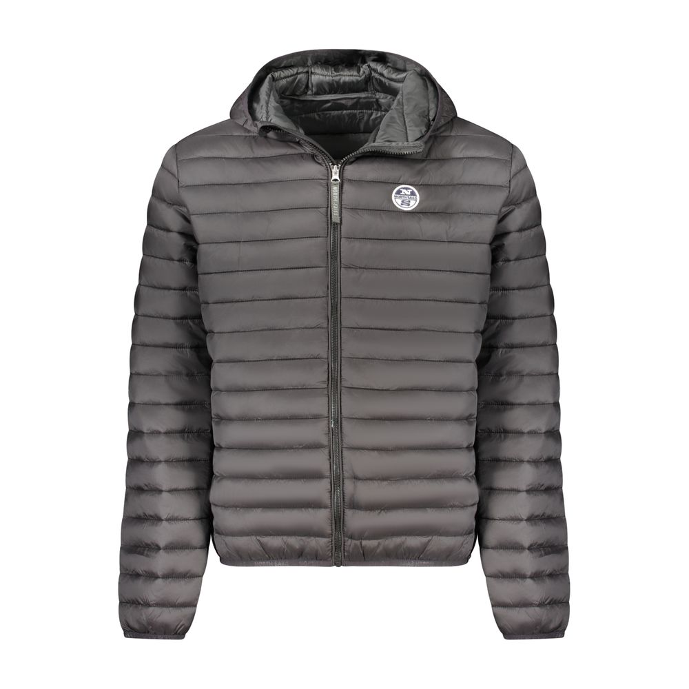 Black Polyester Men Jacket