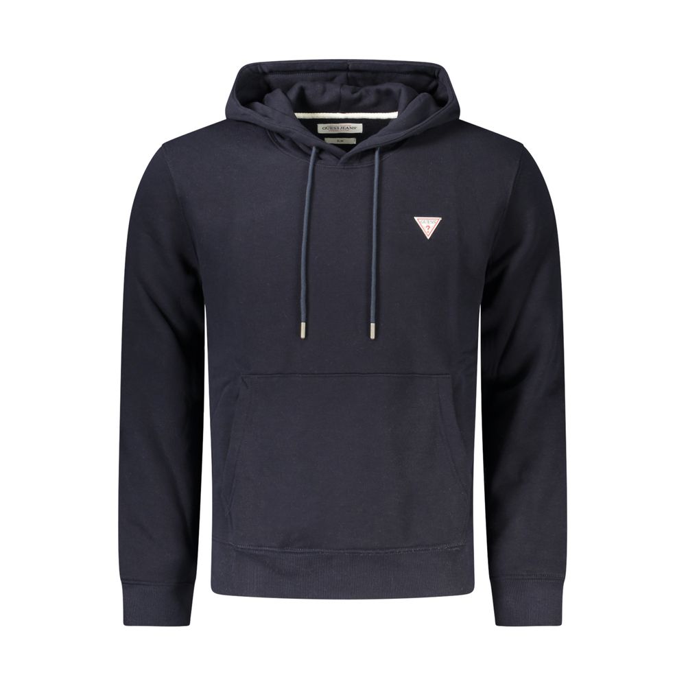 Blue Organic Cotton Men Sweater Hoodie