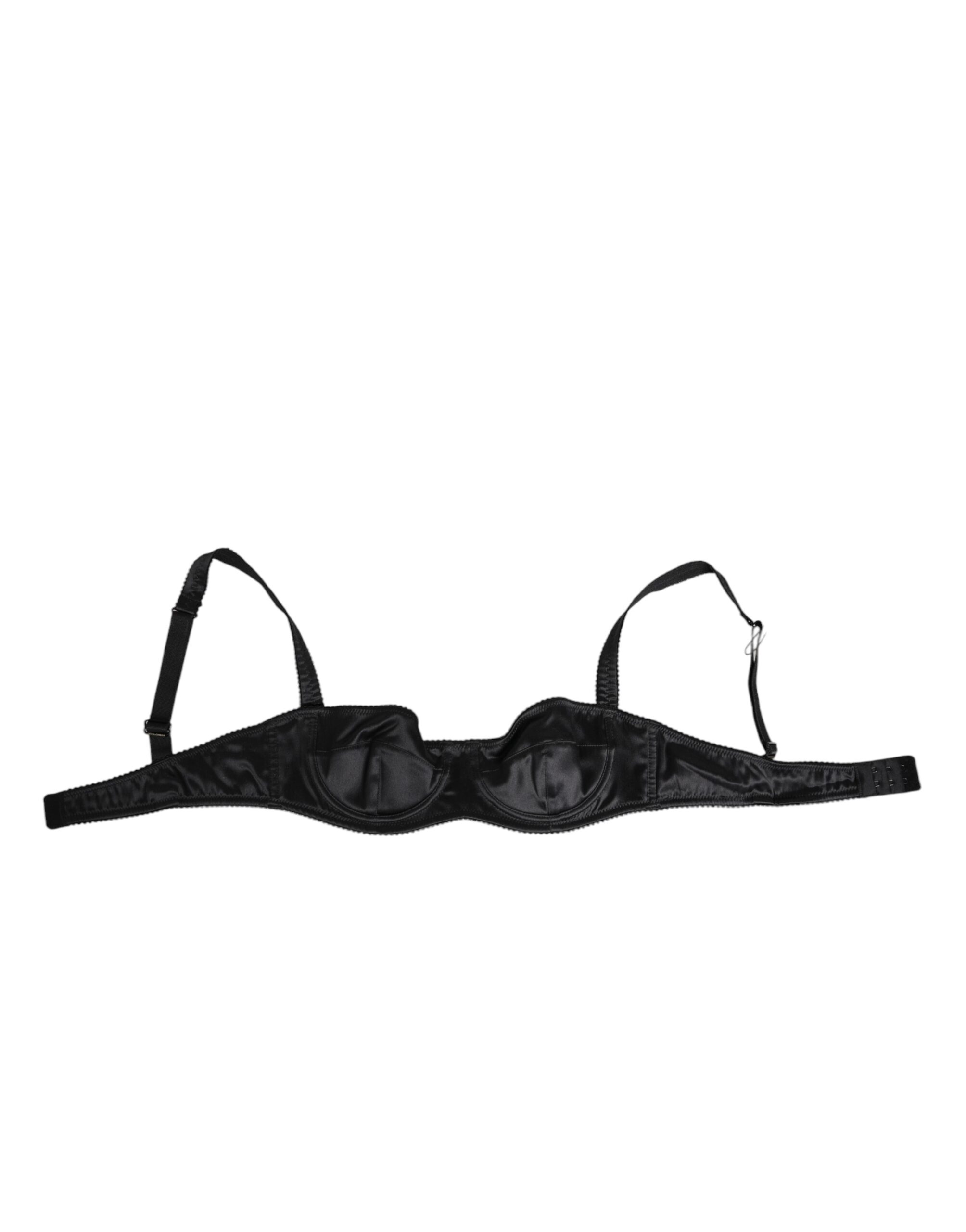 Black Satin Underwire Bra Lingerie IT2 Underwear
