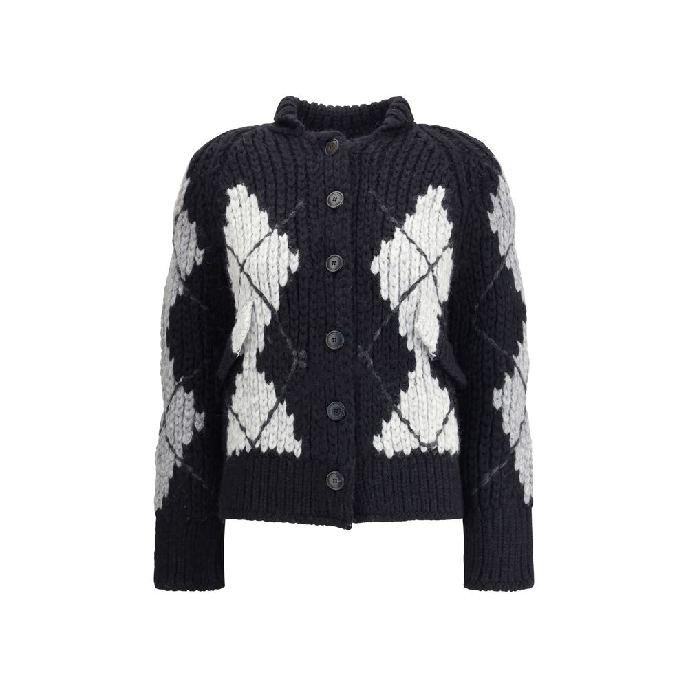 Wool argyle-patterned Cardigan