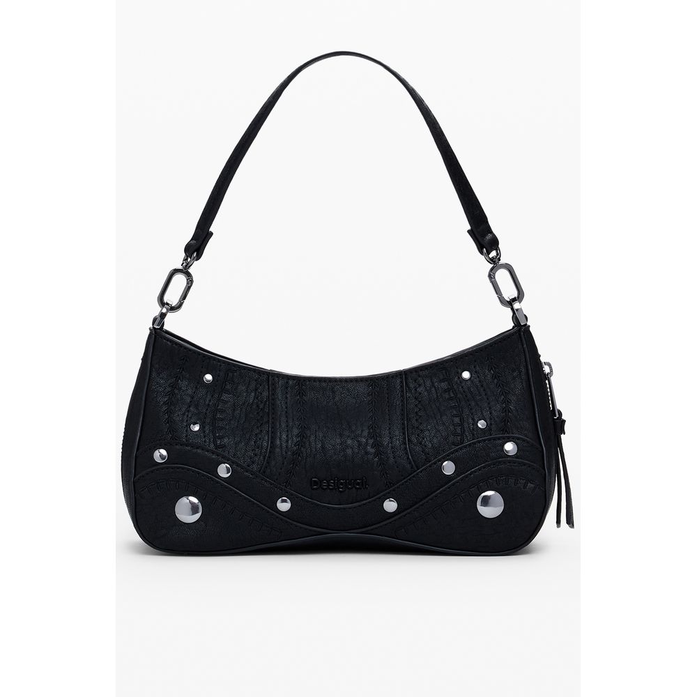 Black Polyethylene Women Handbag