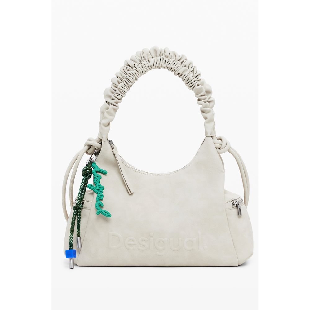 Beige Polyethylene Women Handbag