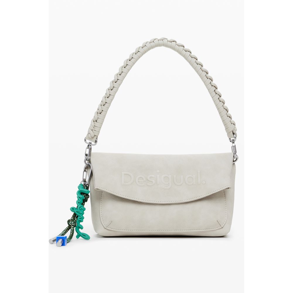 Beige Polyethylene Women Handbag
