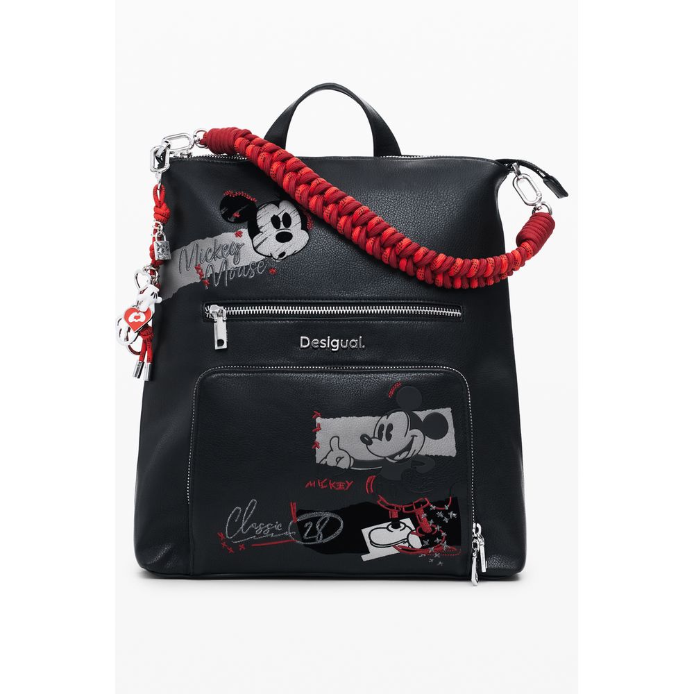 Black Polyethylene Women Backpack