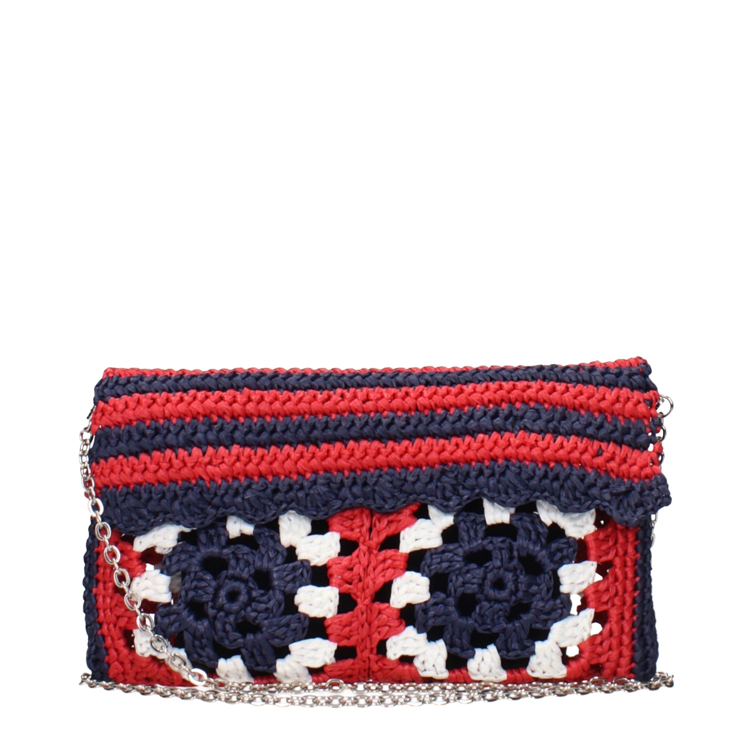 Multicolor Raffia Clutch Bag