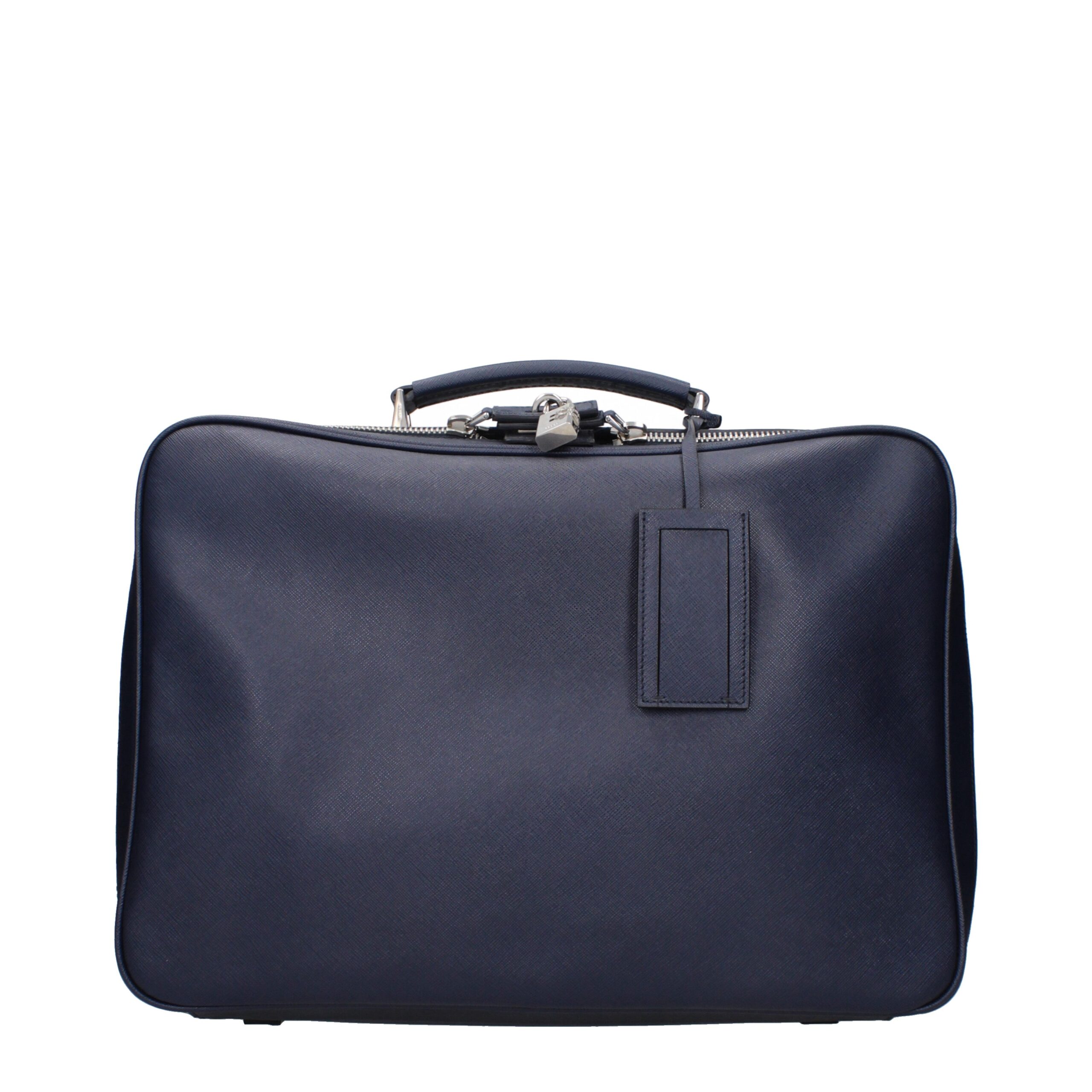Blue Leather Luggage And Travel
