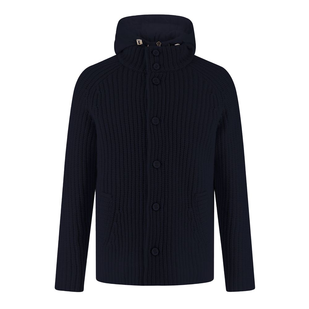 Blue Wool Men Bomber Jacket