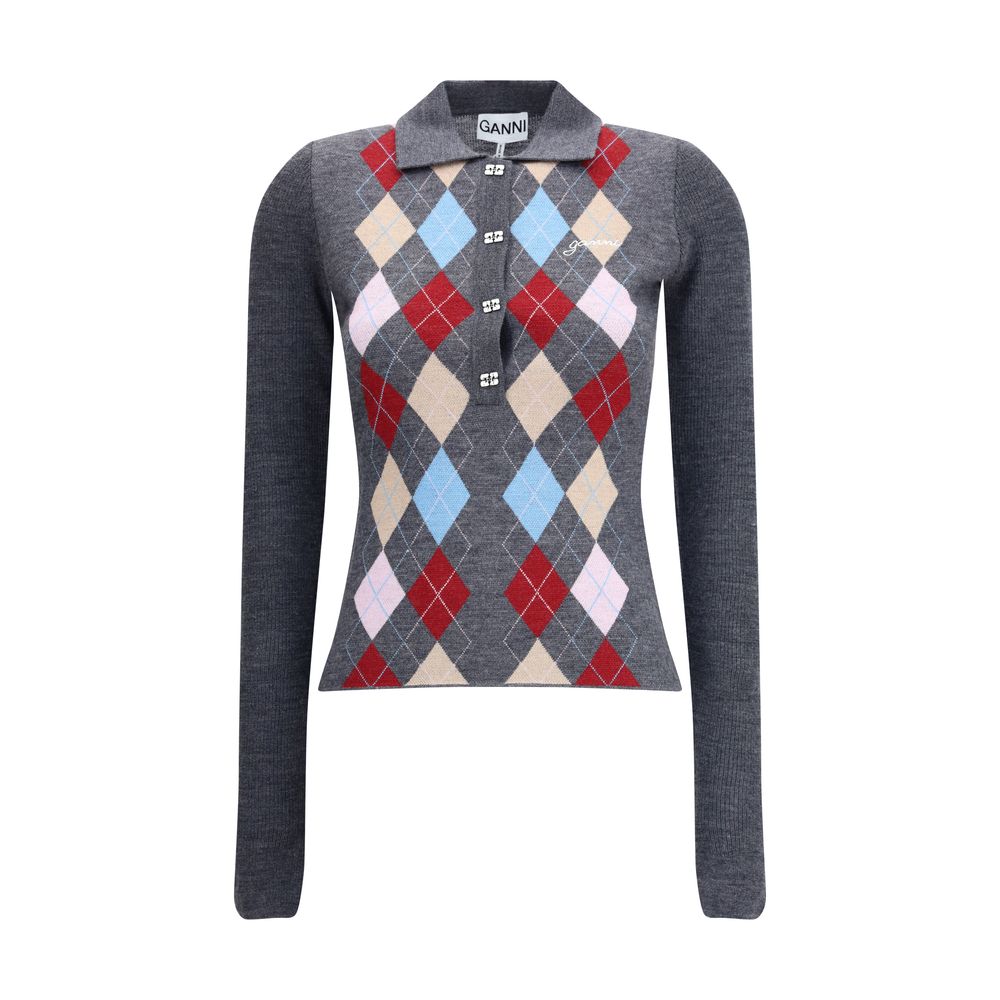 Print polo Sweater